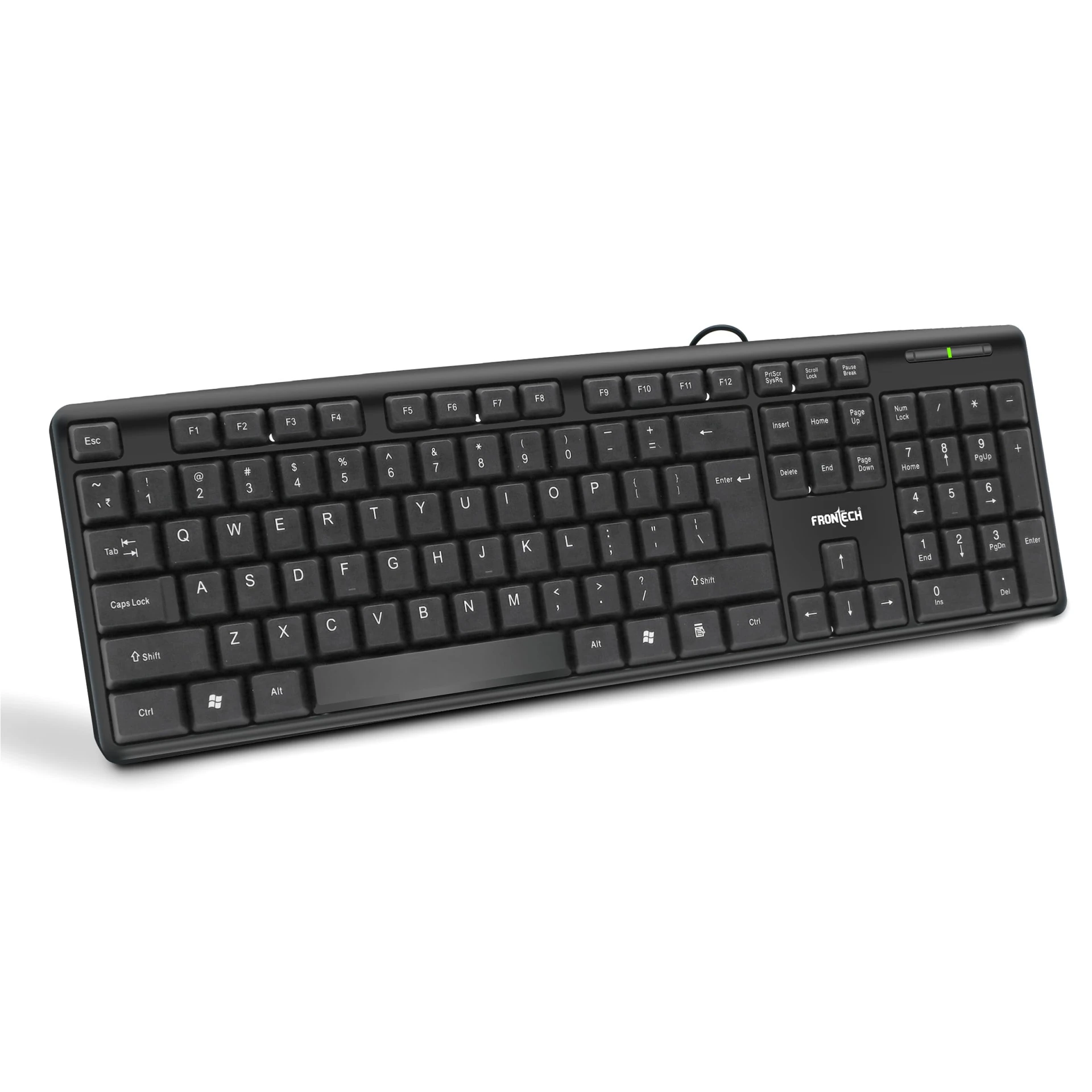 FRONTECH Wired Keyboard | Membrane Keys with Retractable Stands | USB Plug & Play | Ergonomic & Comfortable Design | 1 Yea...