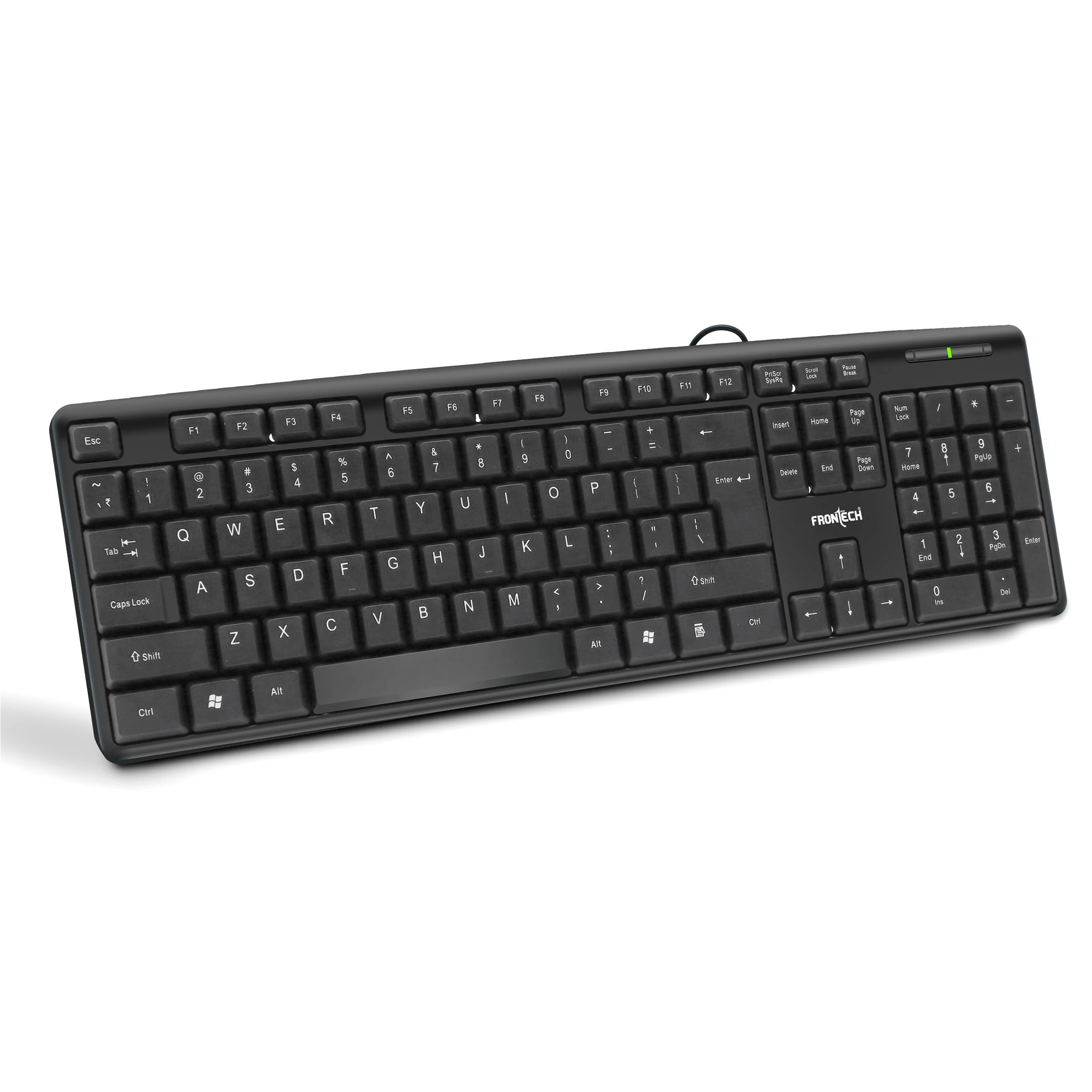 FRONTECH Wired Keyboard | Membrane Keys with Retractable Stands | USB Plug & Play | Ergonomic & Comfortable Design | 1 Yea...