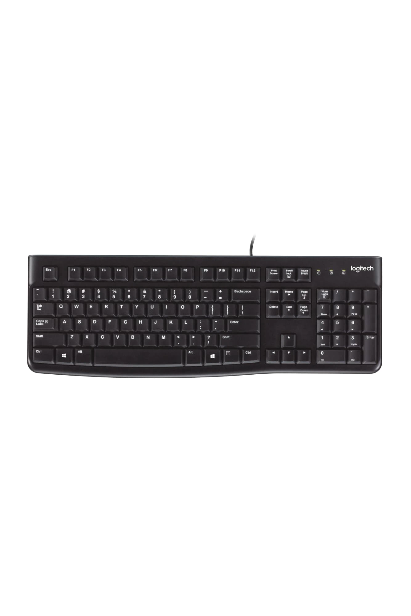 Logitech K120 Wired Keyboard for Windows, USB Plug-and-Play, Full-Size, Spill-Resistant, Curved Space Bar, Compatible with...
