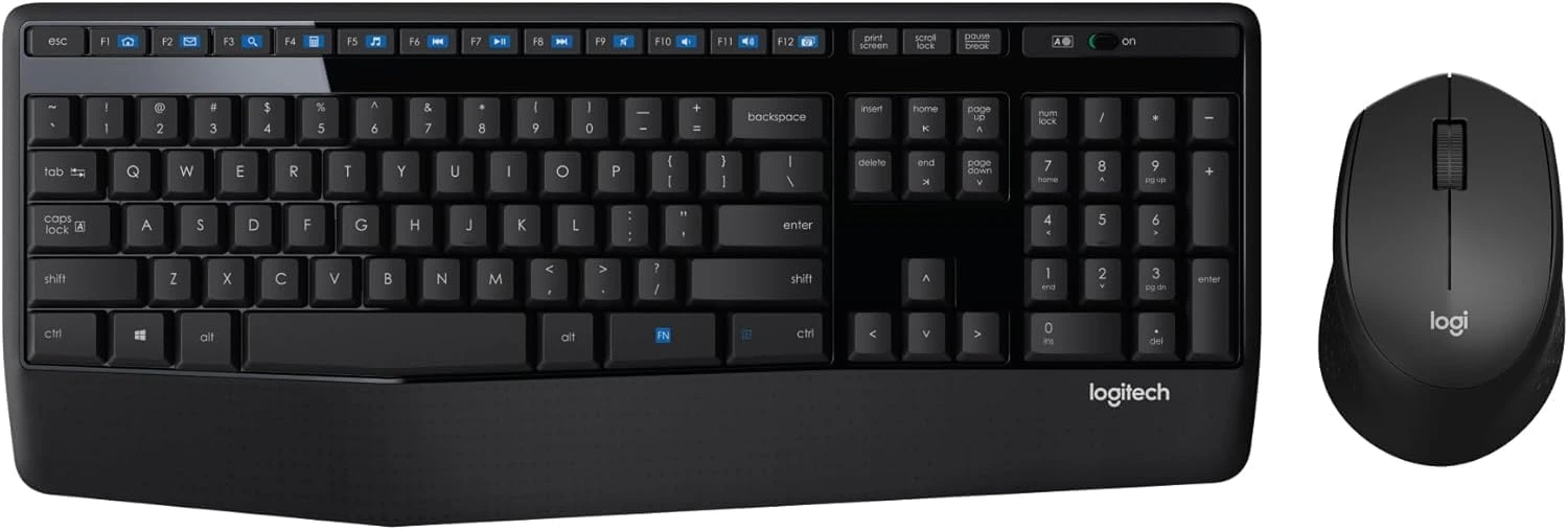 Logitech MK345 Wireless Combo Full-Sized Keyboard with Palm Rest and Comfortable Right-Handed Mouse, 2.4 GH...