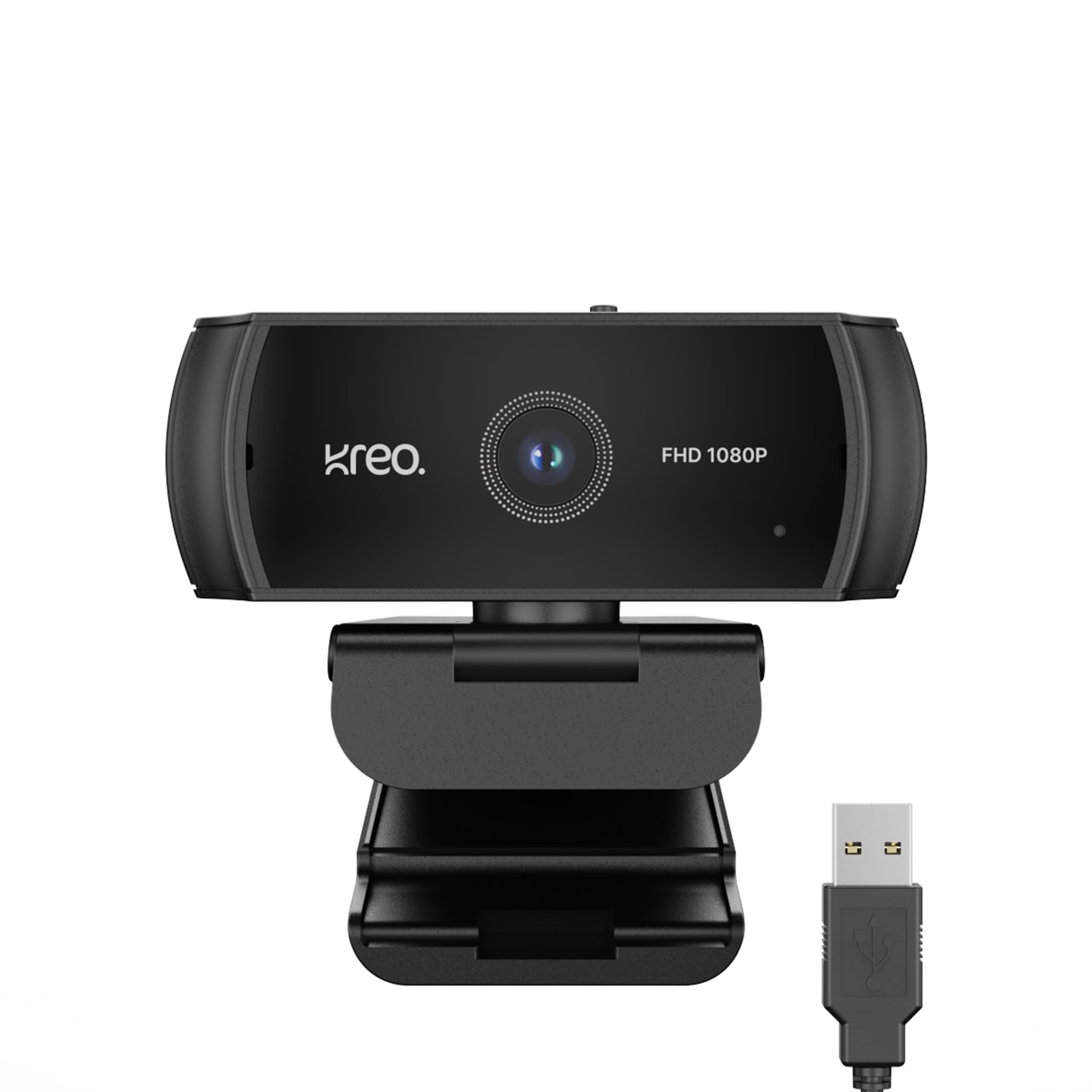 Kreo Owl Lite Full HD Webcam with 1080P 30 FPS, Auto-Focus and Built-in Dual Digital Mic, Plug and Play Setup for Video Ca...