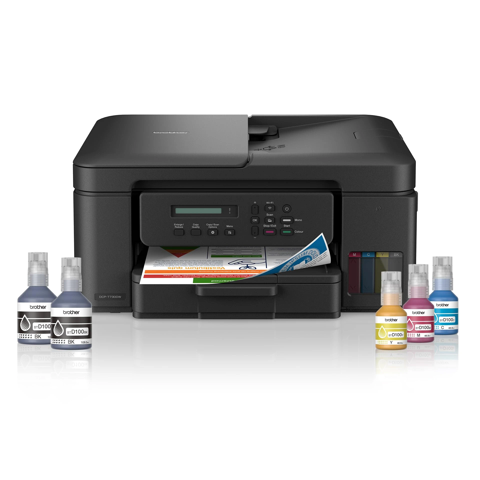 Brother Ink Tank DCP-T730DW (New Launch) WIFI Auto Duplex Color Multifunction Printer (Print Scan Copy), AD...