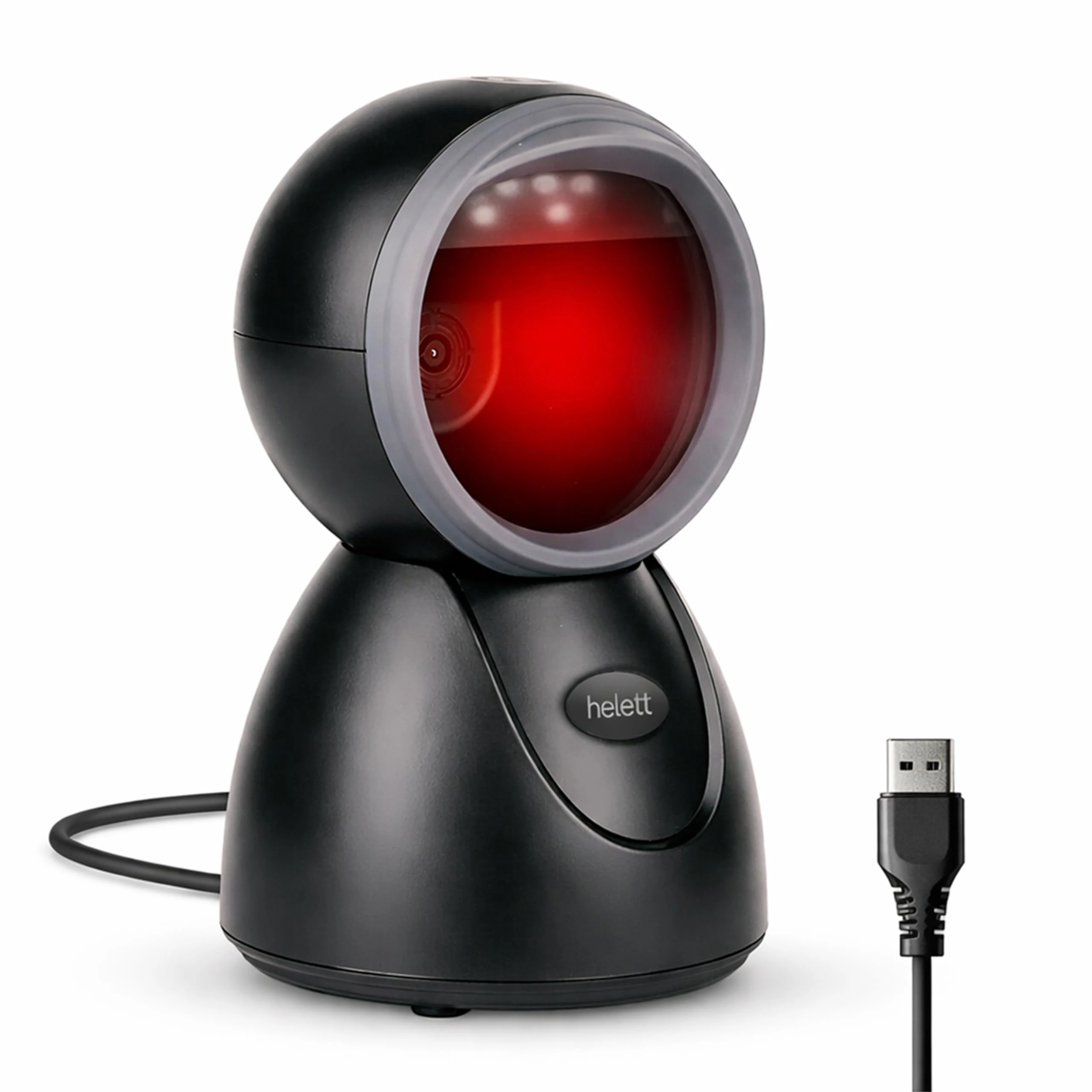 Helett HT15 Hands-Free 2D & 1D USB Desktop Barcode Scanner for Retail & POS | 300K CMOS Global Exposure Engine | Large Sca...