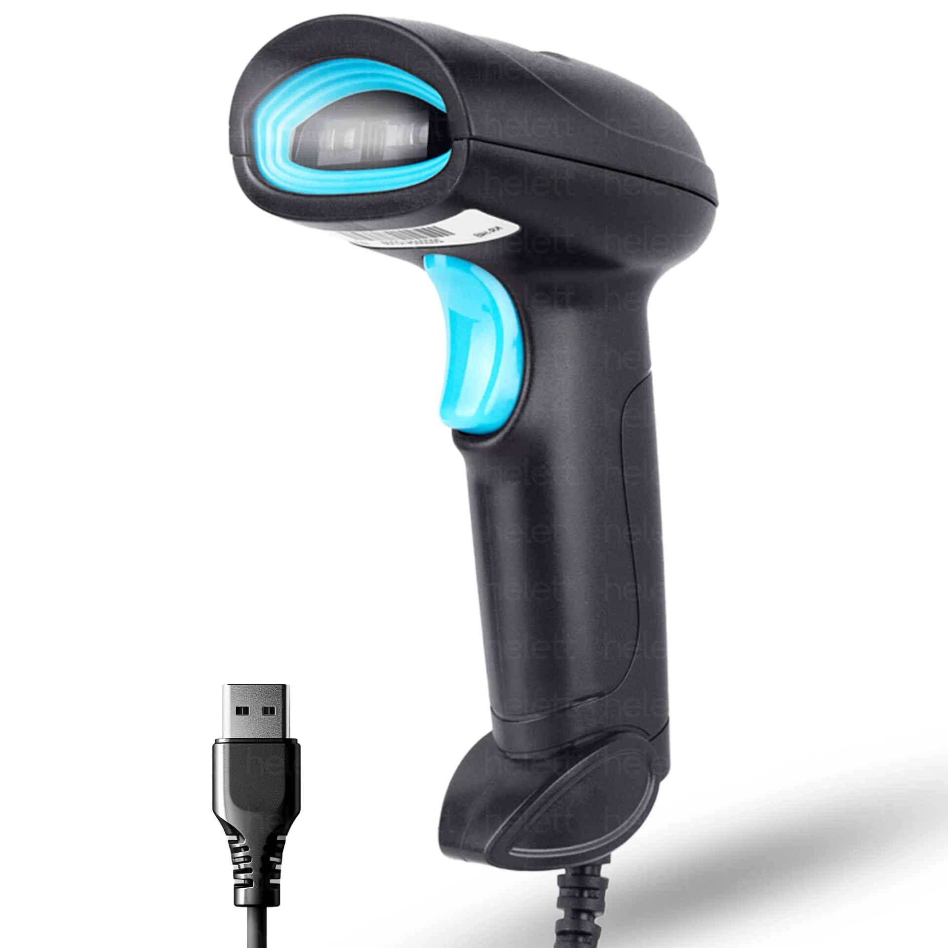 helett HT410 Barcode and QR 2D &1D Wired Handheld Indicator with Induction scanning and Suffix Settings 2D ...
