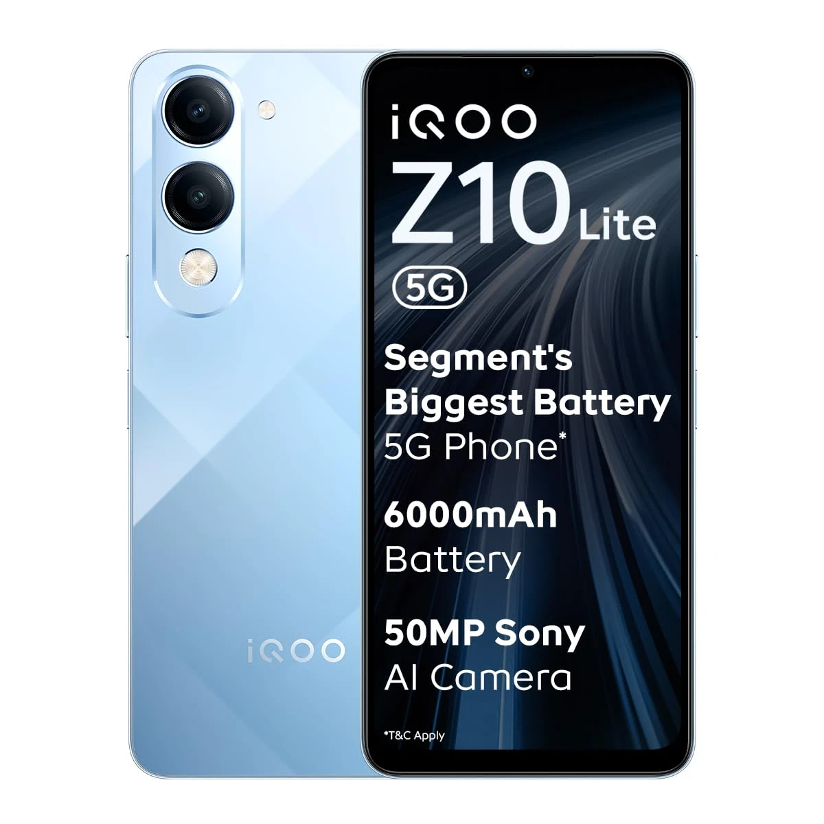 iQOO Z10 Lite 5G (Titanium Blue, 8GB RAM, 256GB Storage) | 6000 mAh Battery | Dimensity 6300 5G Processor with 433K+* AnTu...