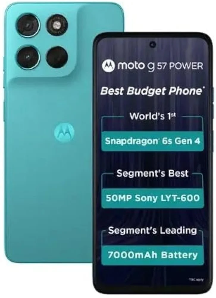 Motorola G57 Power 5G (Fluidity, 8GB RAM, 128GB Storage)| Snapdragon 6s Gen 4 Processor | 6.72" FHD+ Display | 50MP LYT-60...