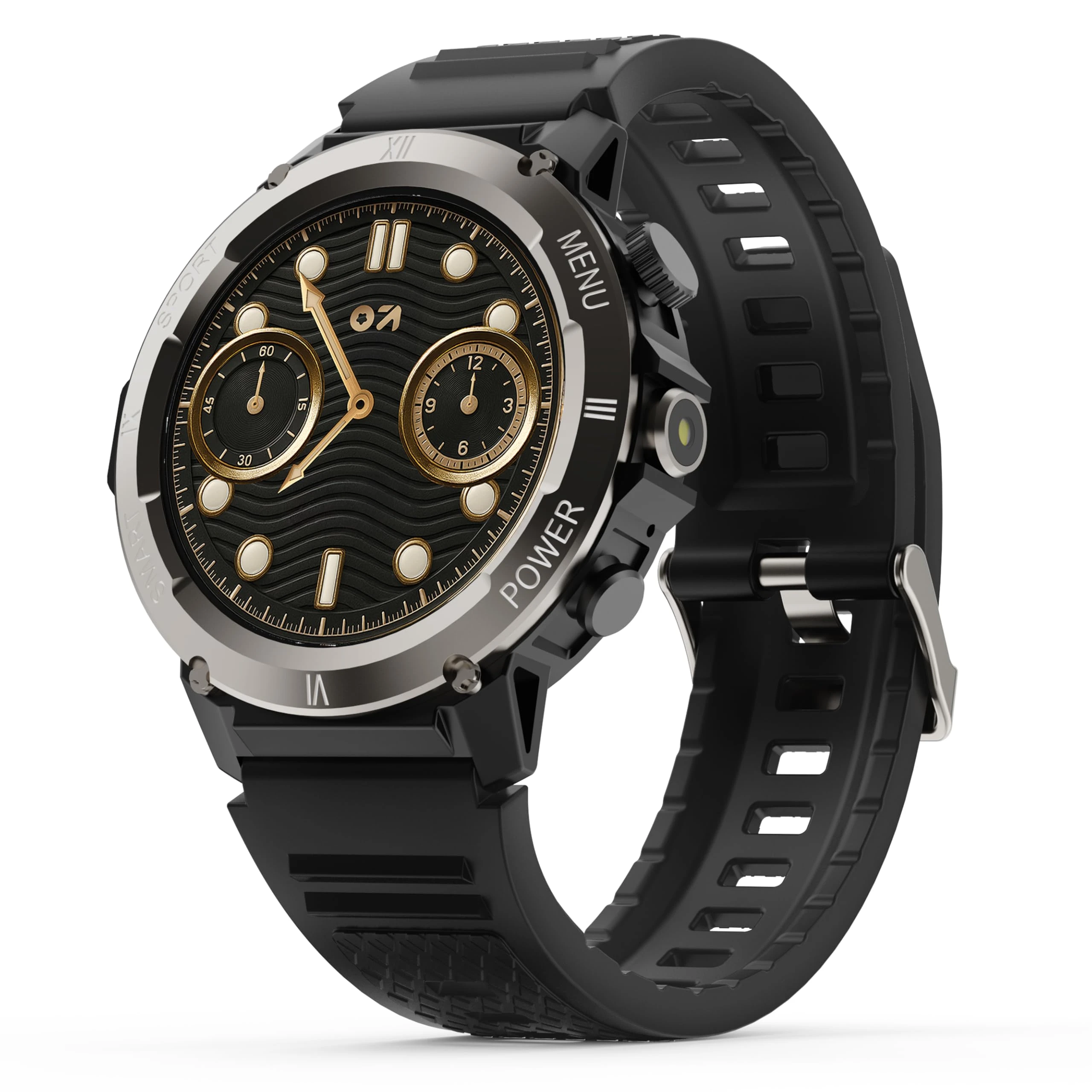 GOBOULT Newly Launched Tuff Hawk Smart Watch 1.39'' HD Display, BT Calling, Working Crown, 150+Watchfaces, 450 Nits Bright...