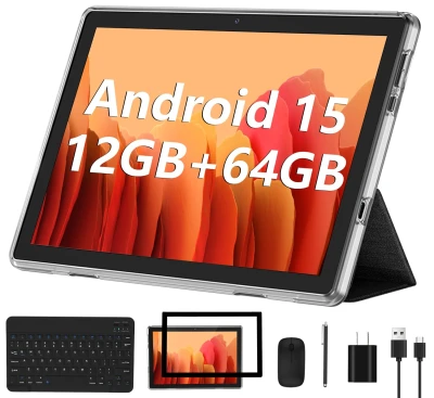 ECOPAD Android 13 Tablet 2023 - 10 Inch With 6GB RAM, 64GB ROM, 1TB Expanded, Quad-Core, 2 in 1 With Keyboard Mouse, Wi-Fi...