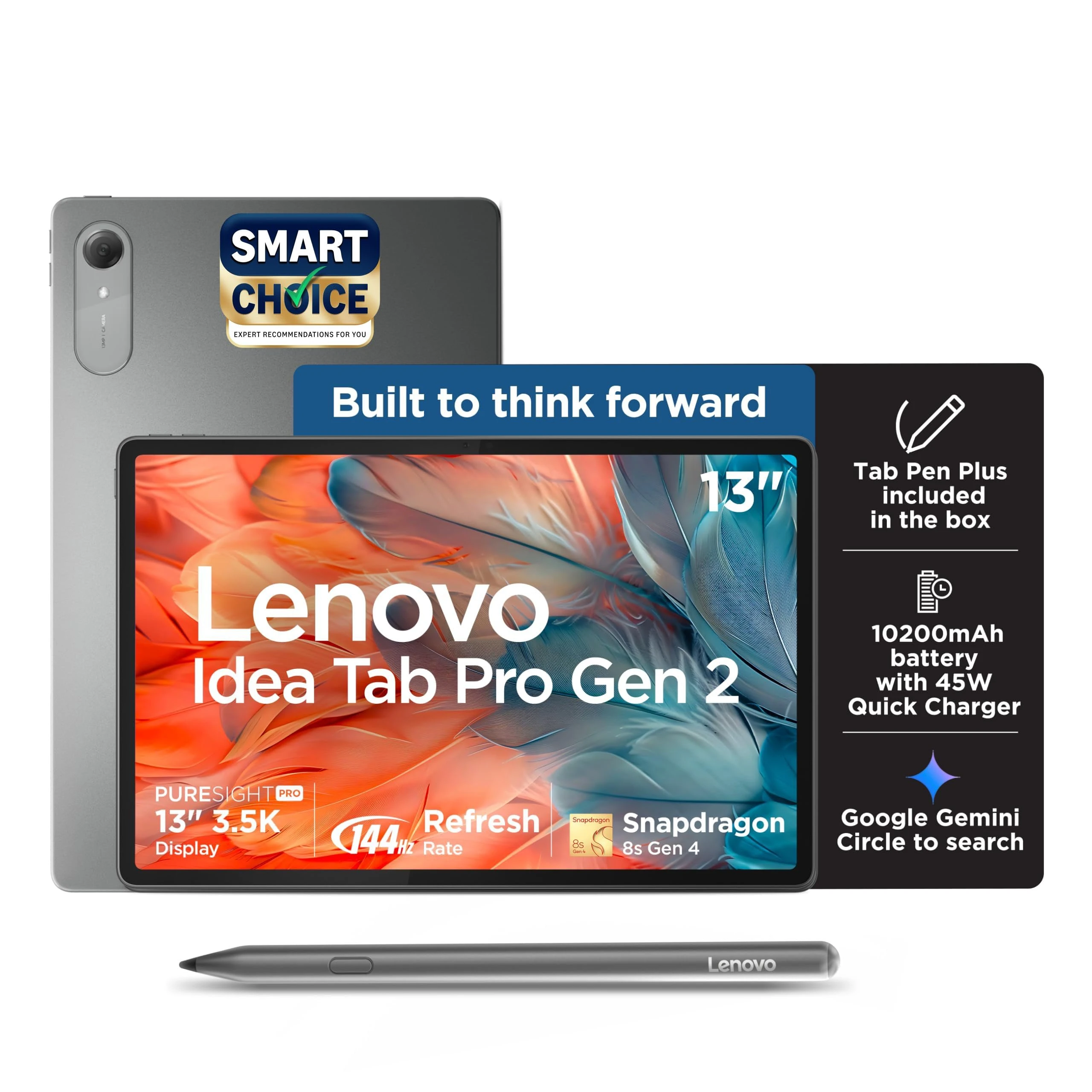 Lenovo Idea Tab Pro Gen 2 with Pen Plus {Smartchoice} 13" Display, 3.5K Resolution, 144Hz Refresh | 8GB, 256GB | Snapdrago...