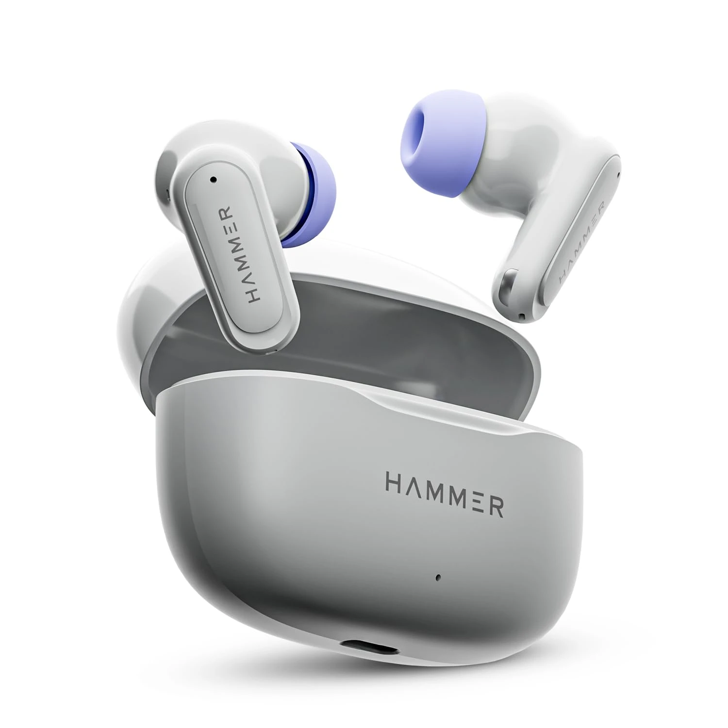 HAMMER Airflow Neo Earbuds with 80H Playtime, 13mm Titanium Driver, 40ms Gaming Mode, Fast Charging Buds, Type-C Charging,...