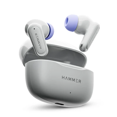 HAMMER Airflow Neo Earbuds with 80H Playtime, 13mm Titanium Driver, 40ms Gaming Mode, Fast Charging Buds, Type-C Charging,...