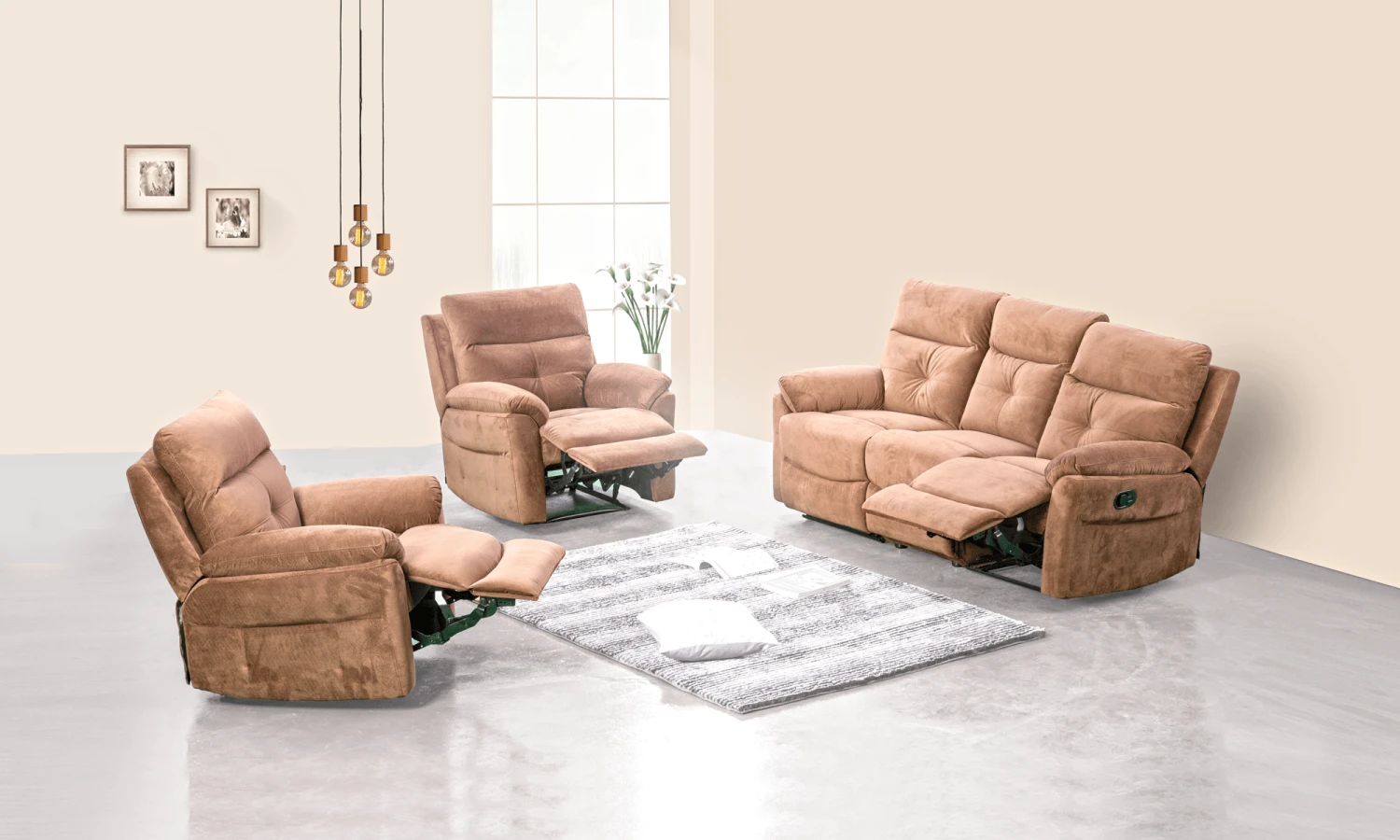 VICTORIA RECLINER SET 3+1+1 — VK Furniture & Electronics | VK Furniture Mangalore