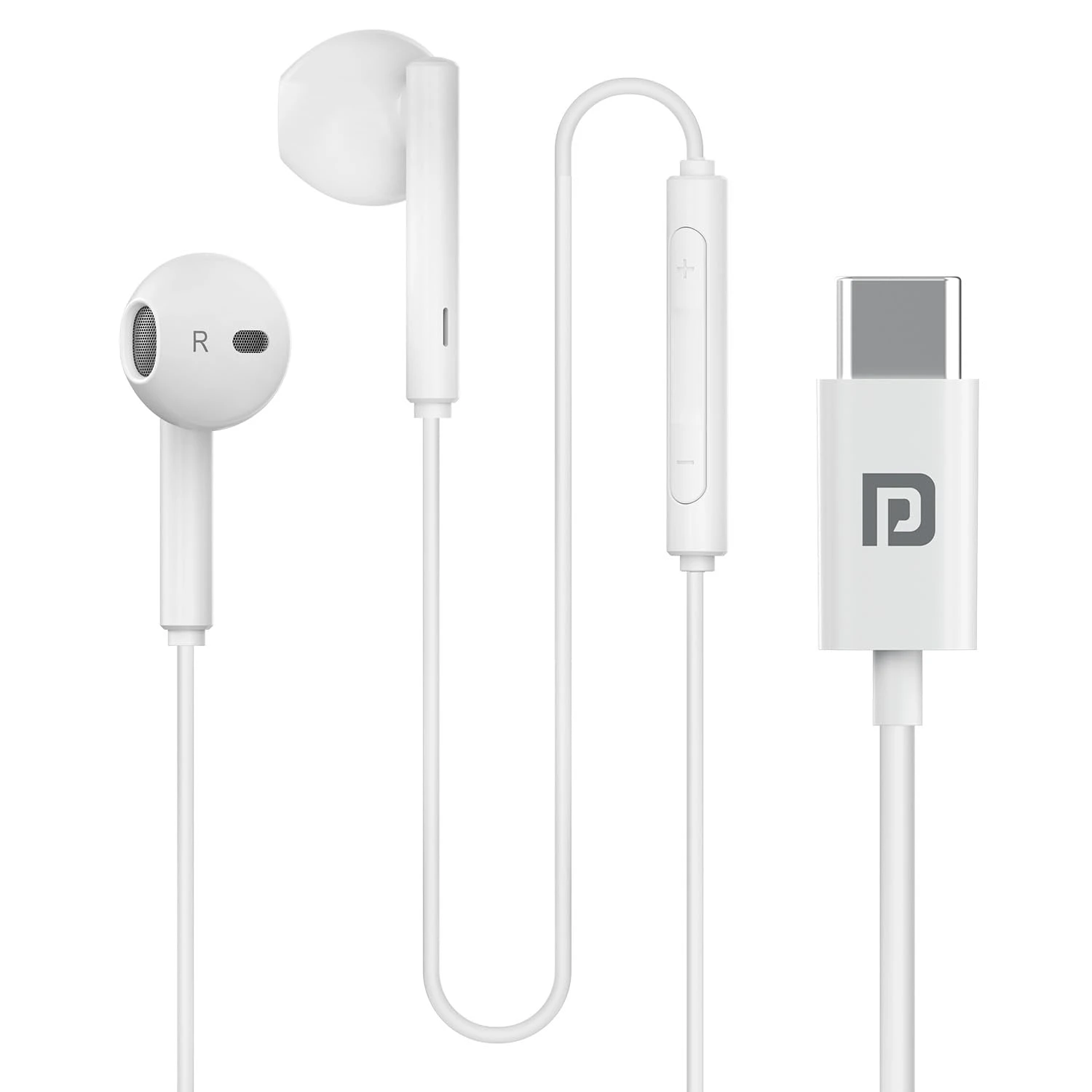 Portronics Conch Theta C in Ear Type C Wired Earphones with in Line HD Mic, Powerful Audio, 14.2mm Driver, Unique Earbuds ...
