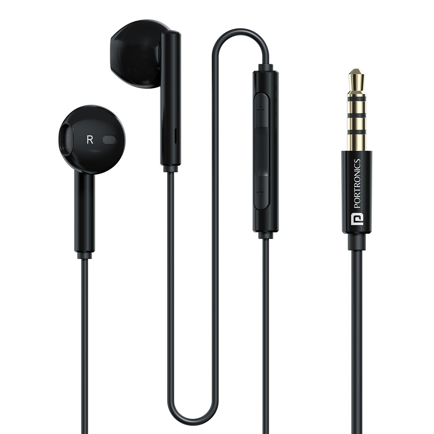 Portronics Conch Theta A in Ear 3.5mm Wired Earphones with In Line HD Mic, Powerful Audio, 14.2mm Dynamic Driver, Unique E...