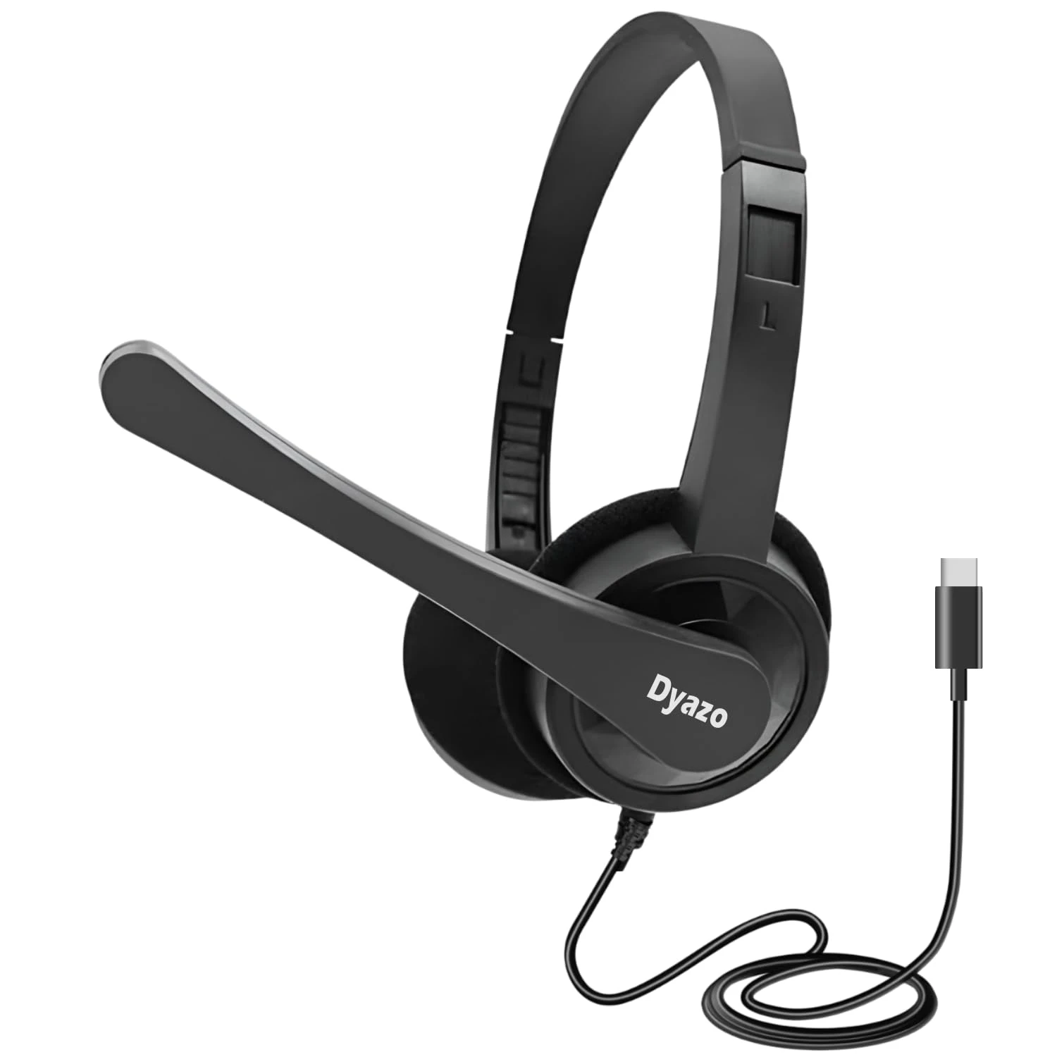 Dyazo Type C Wired Headphones with Mic | Lightweight On Ear Headset Compatible for PC, Mobile Phones, Laptop & MacBook | C...