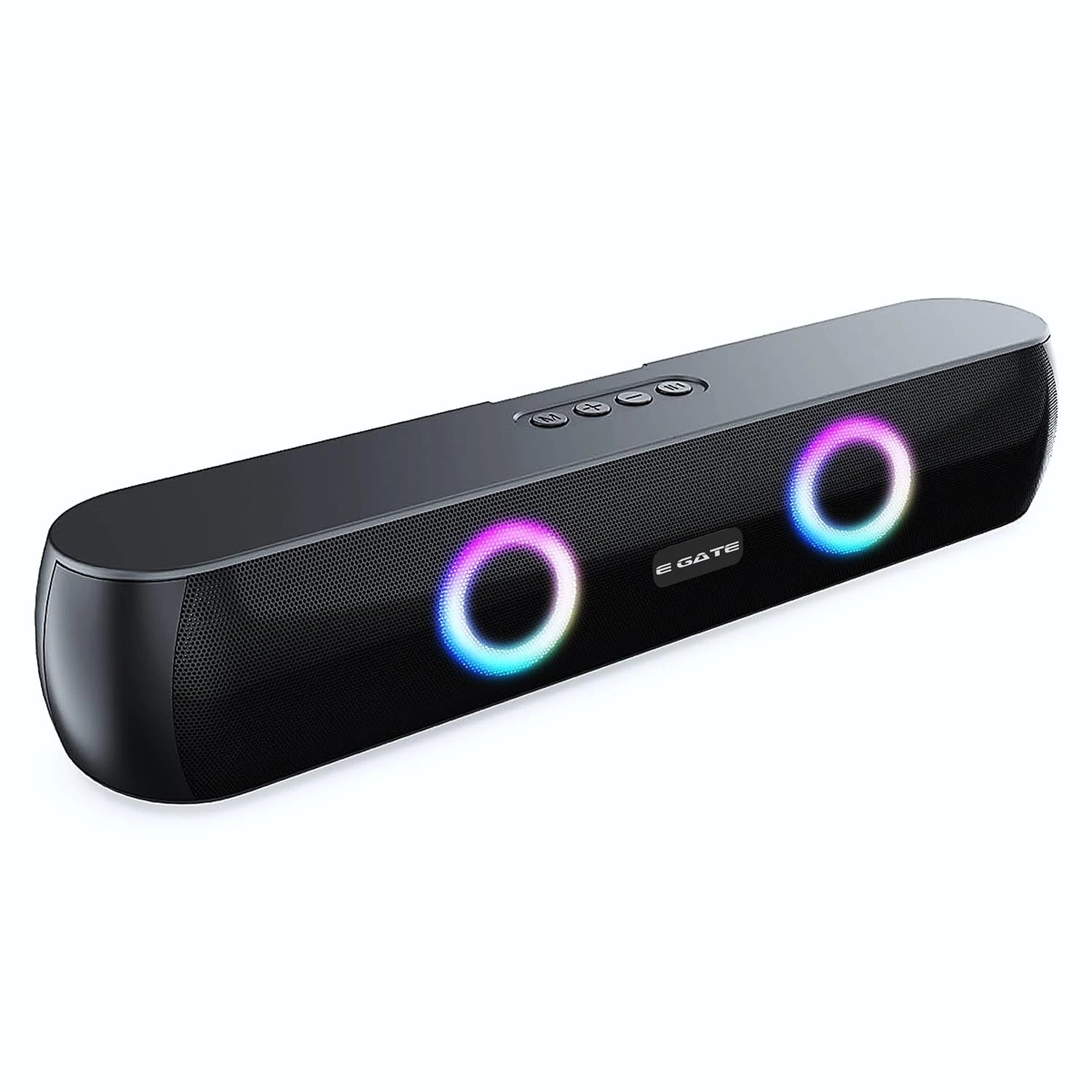 E GATE C210 | 20W Bluetooth Speaker Soundbar, Dual Drivers + Dual Passive Radiator for Extra bass, RGB Light, Upto 15 Hrs ...