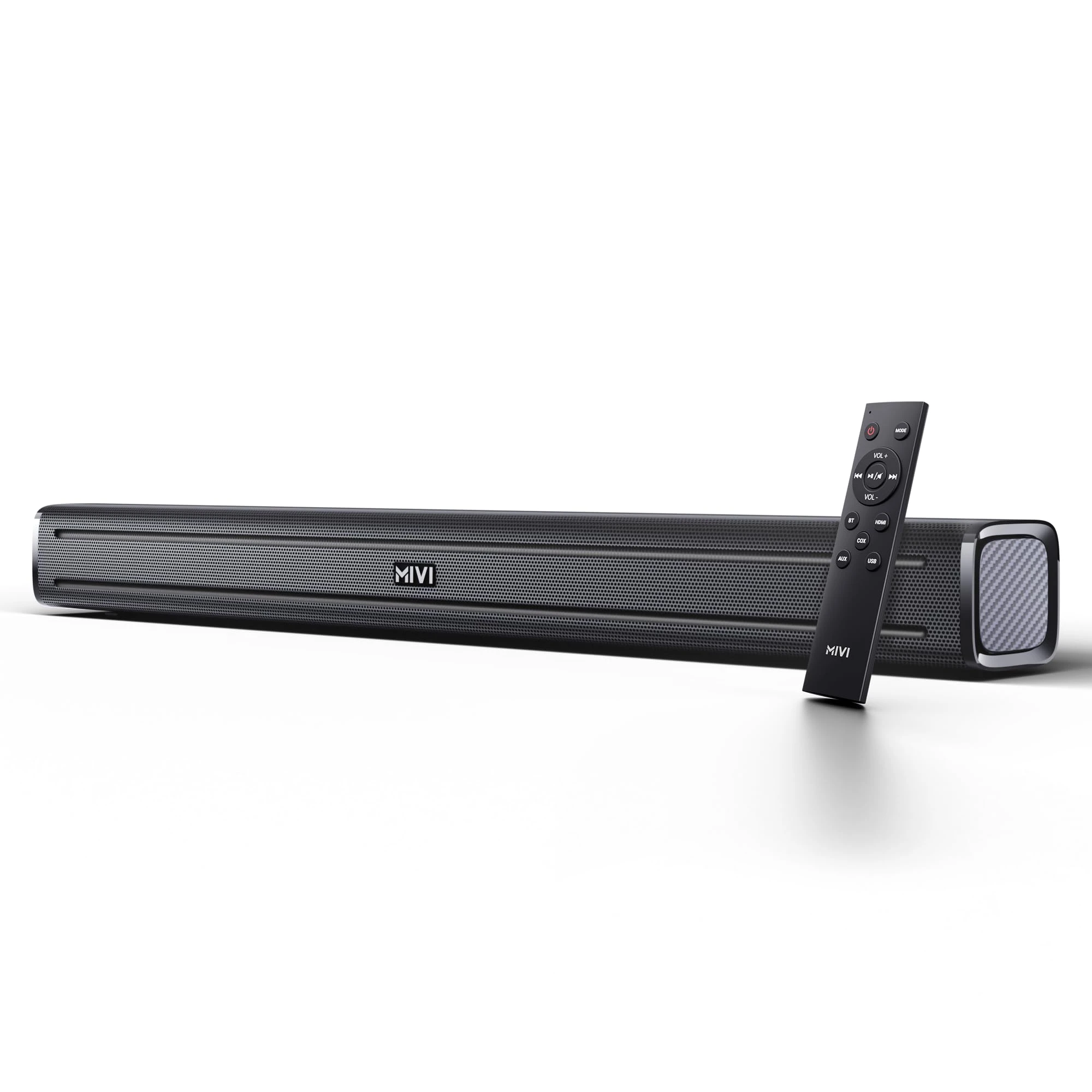 Mivi Fort Q80 Soundbar with 80W Surround Sound, 2.2 Channel soundbar with 2 in-Built subwoofers, Multiple EQ and Input Mod...
