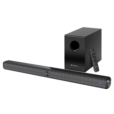 ZEBRONICS 120 Watts Soundbar, Home Theatre, Dual Racetrack Drivers Soundbar, 13.33cm Subwoofer, HDMI ARC, Bluetooth v5.1, ...