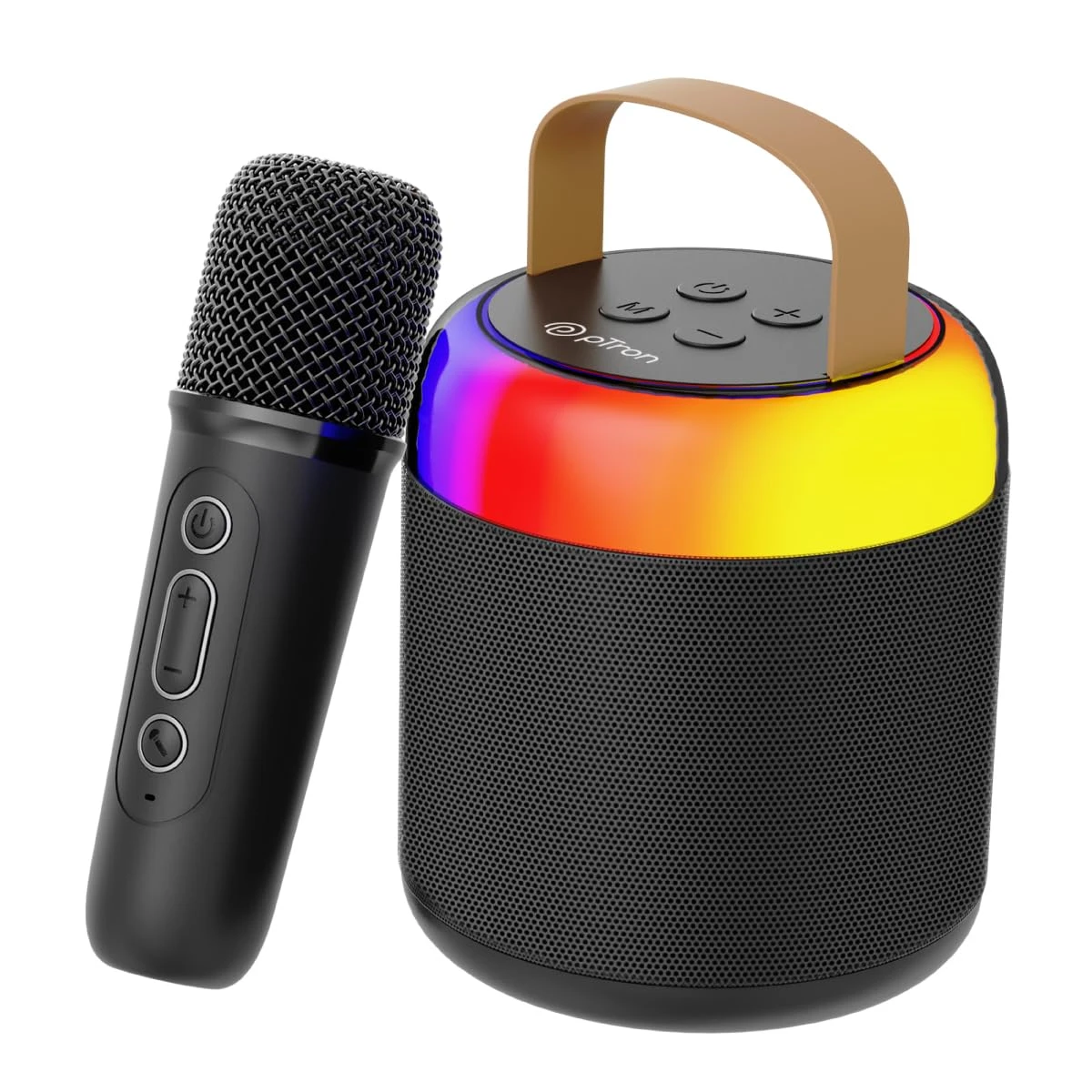 pTron Newly Launched Fusion Bliss 16W Bluetooth Speaker with Wireless Karaoke Mic, 6Hrs Playtime, Vibrant R...