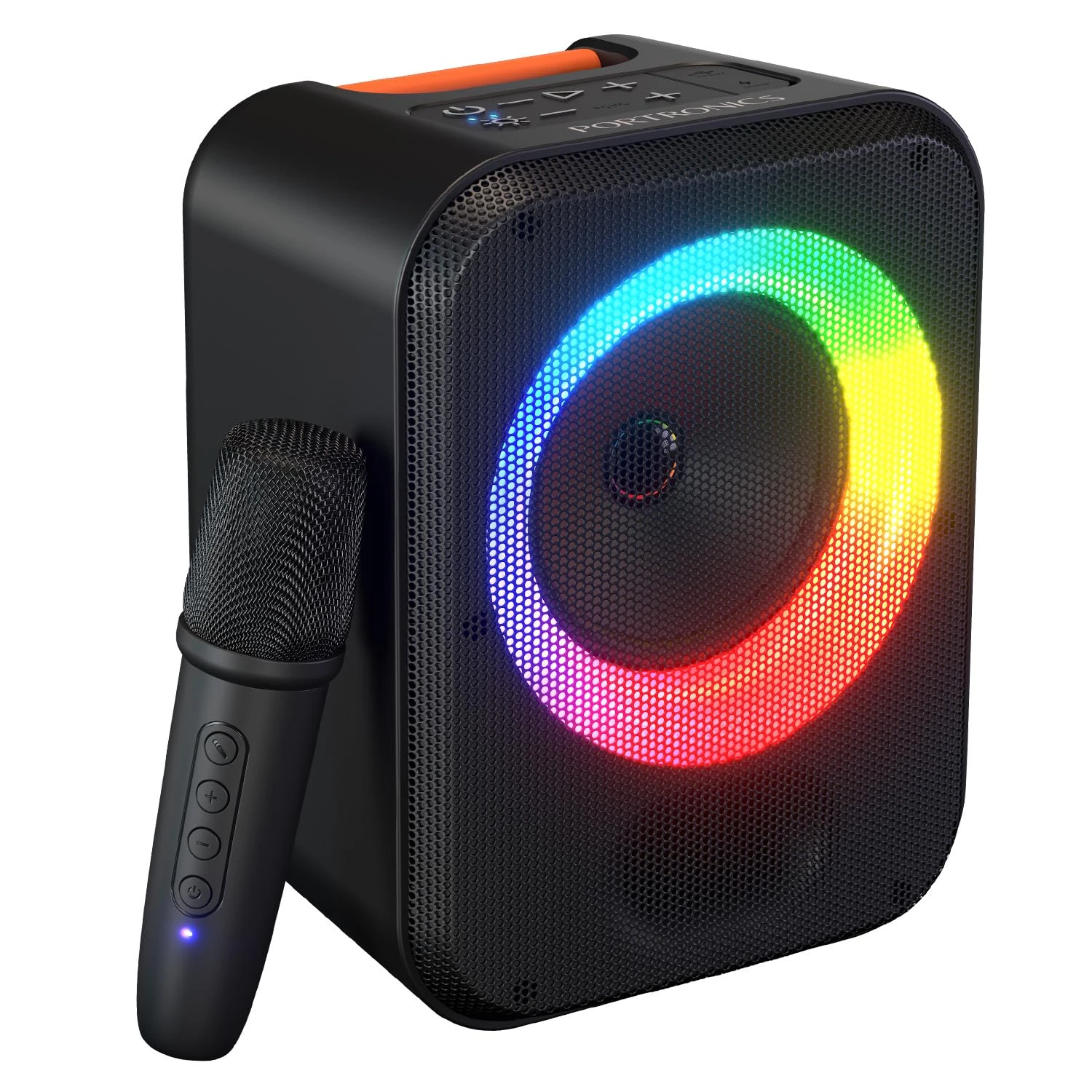 Portronics 30W Apollo 30 Wireless Bluetooth Portable Speaker with Wireless Karaoke Mic, Echo Control, 5 Hour Playtime, RGB...