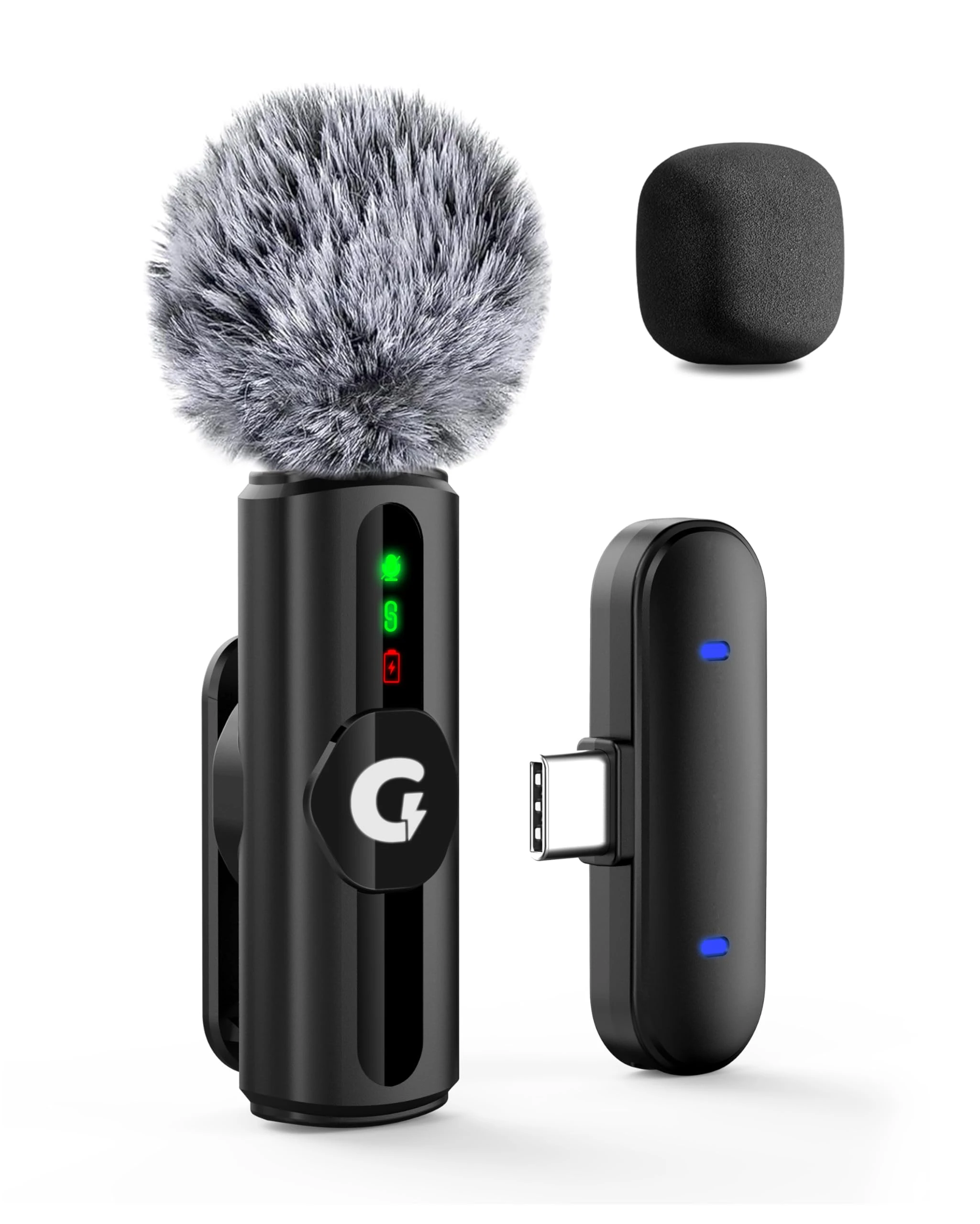 GRENARO Mic for YouTube Wireless, 3-Level Adjustable Noise Reduction Mic Wireless,S12 Wireless Microphone for Youtubers wi...