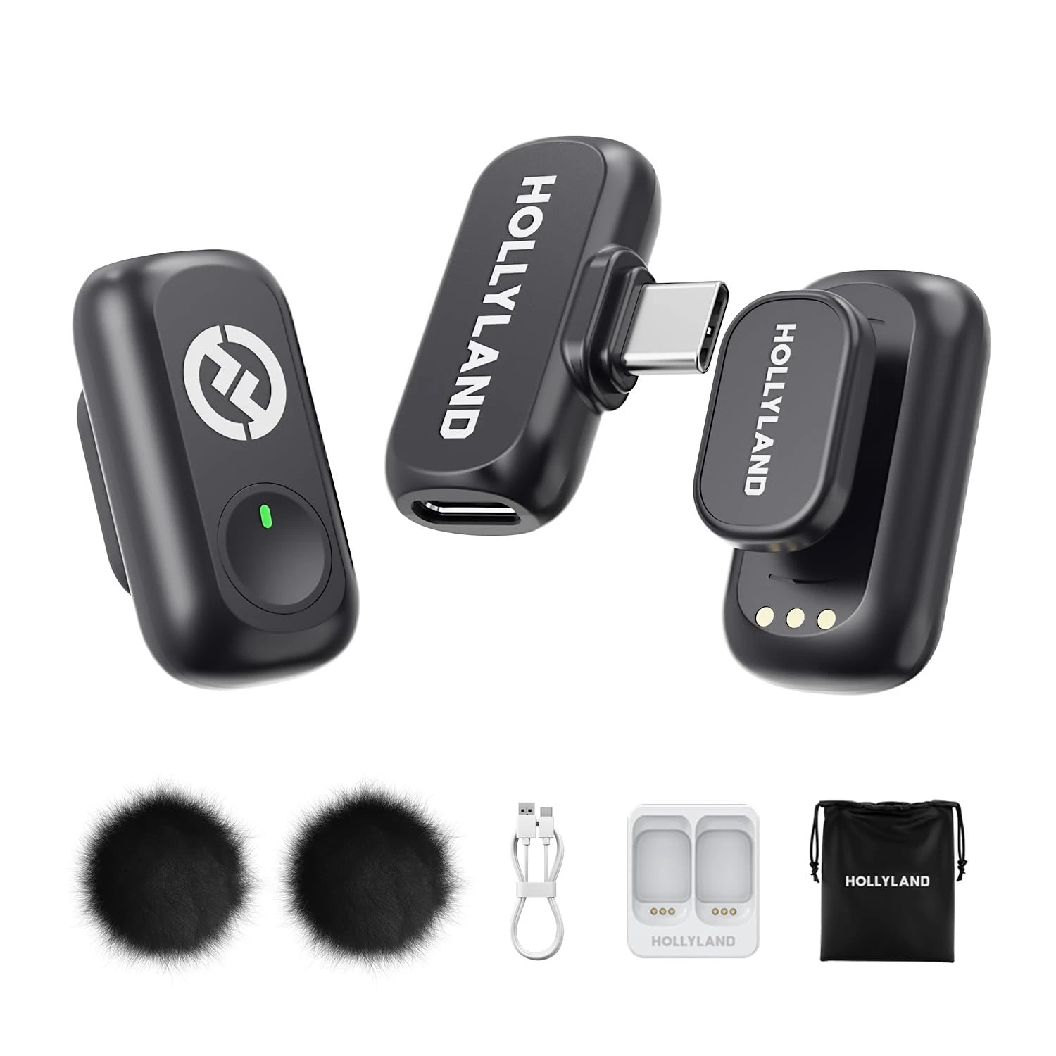 Hollyland Lark A1 Mini Duo Wireless Lavalier Microphone for iPhone 15/16, Android & iPad, 3-Level Noise Can...