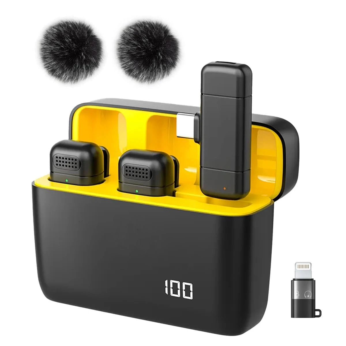 UTECTION by VOOK Wireless Mic with Noise Cancellation – Clip-On Collar Mic for iPhone & Android | 48H Battery, 20m Range, ...
