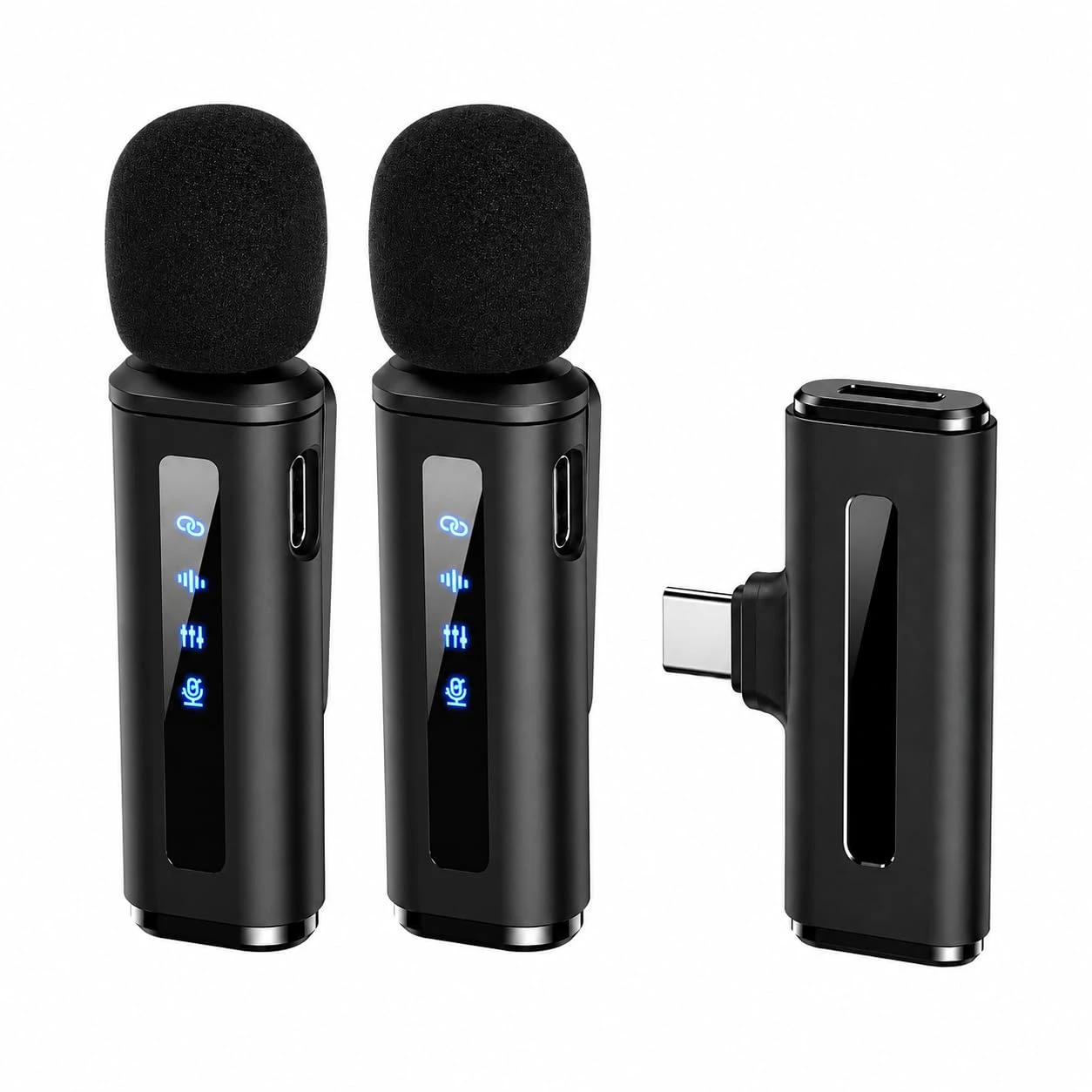 Digitek DWM-014 Mic Wireless with Type-C Dual Channel, Mic for YouTube Wireless Recording, 2.4GHz Wireless Microphone with...