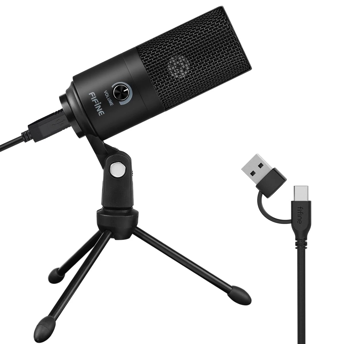 Fifine K669B USB Microphone, Metal Condenser Recording Microphone for MAC OS, Windows, Cardioid Laptop Mic for Recording V...