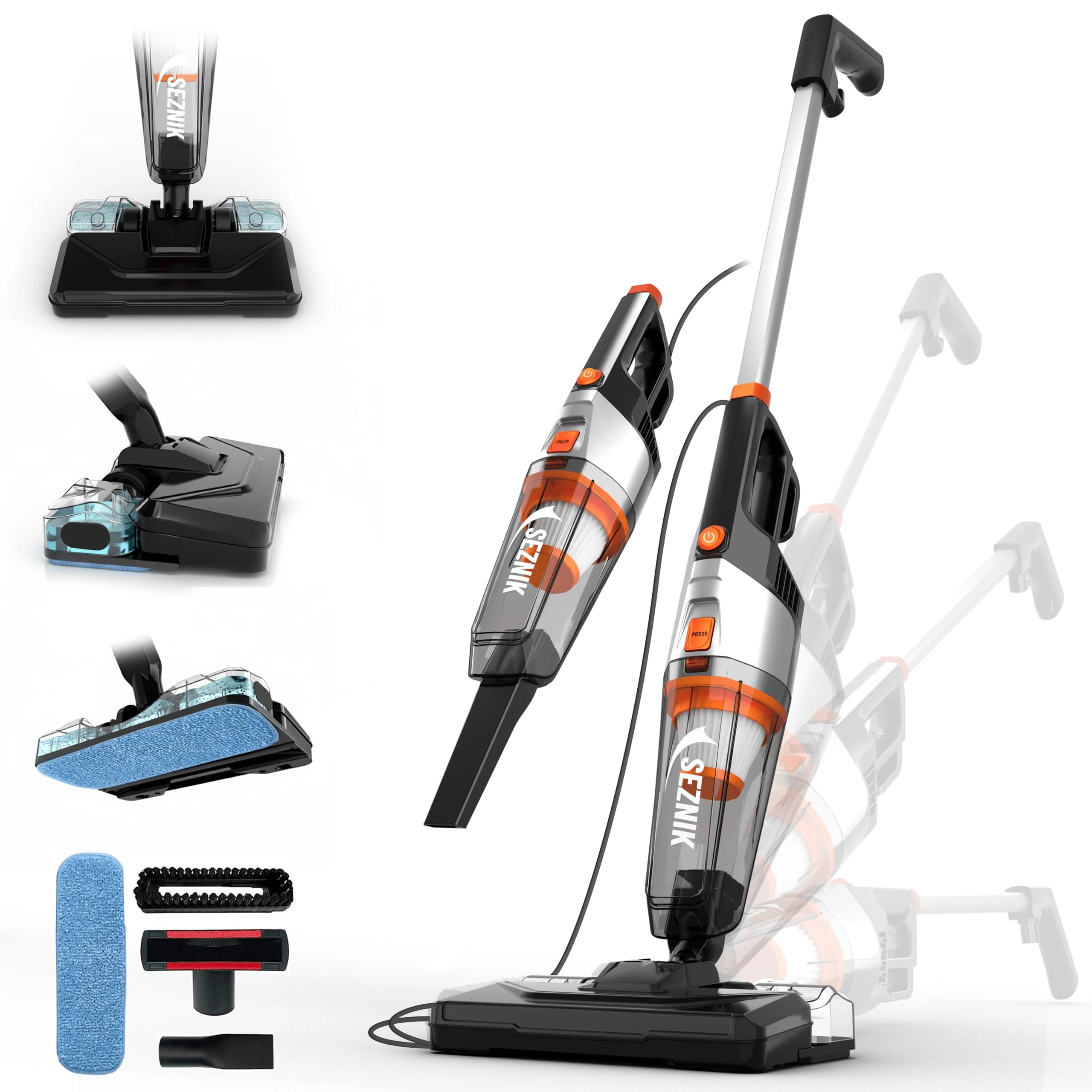 SEZNIK Vacuum Cleaner for House | Floor Mopping & Wet Spills + Dry Vacuuming | Turbo Sweep 3-in-1 Handheld Vacuum Cleaner...