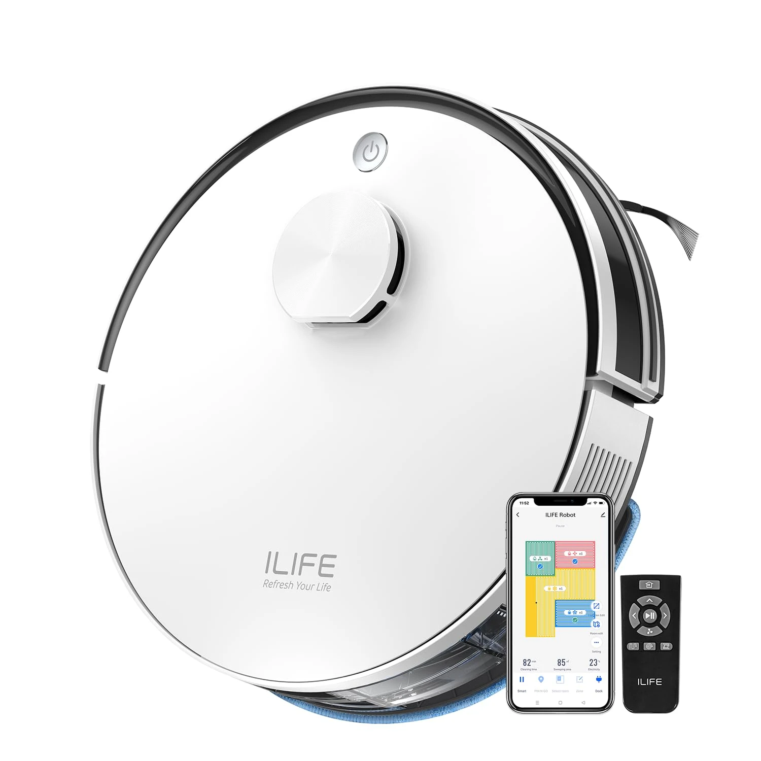 ILIFE A30 Robot Vacuum Cleaner with LiDAR Navigation, 13000Pa Suction, 2-in-1 Vacuum & Mop, Customised Cleaning, Y- Shape ...
