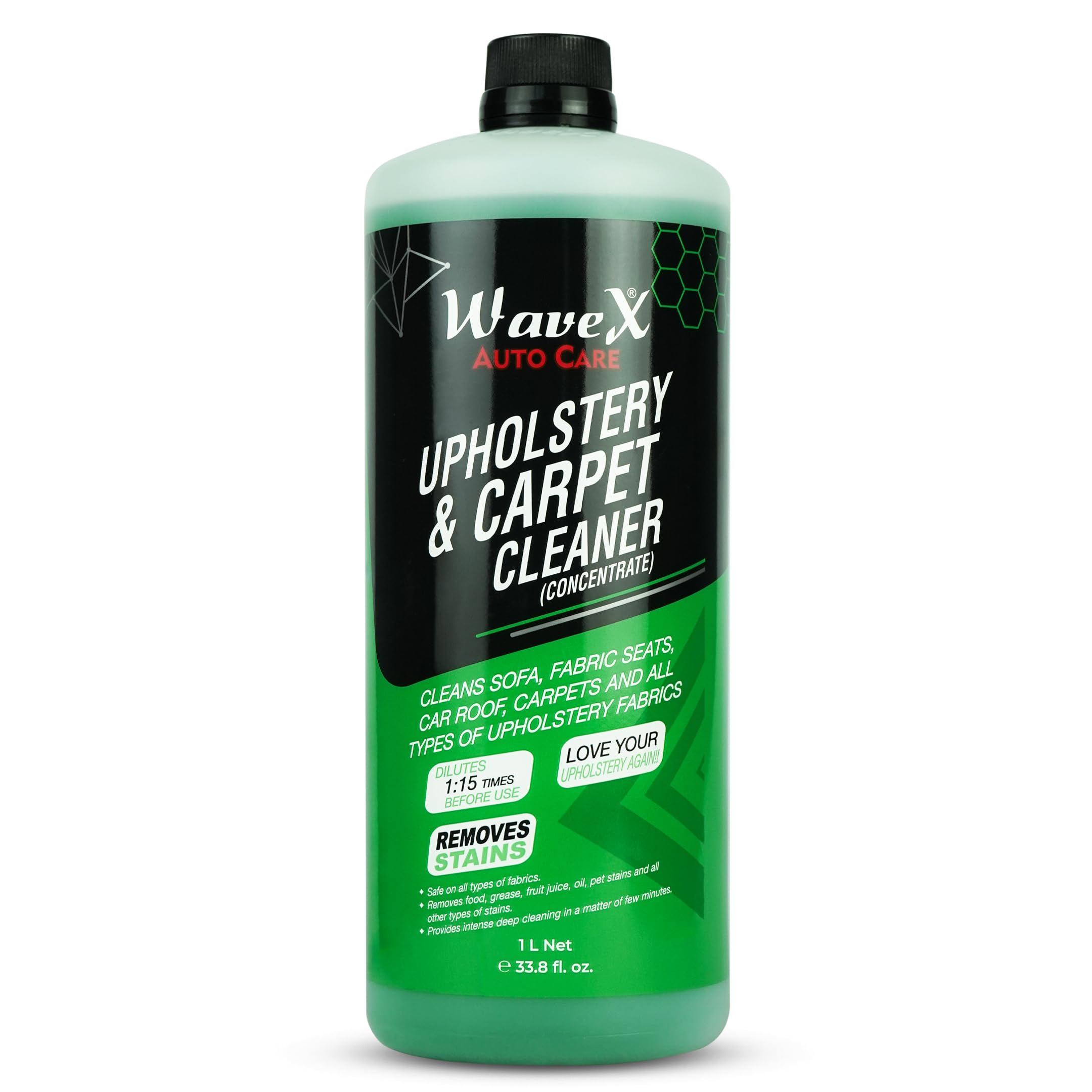 Wavex Upholstery & Carpet Cleaner (1L) | Can be Used as a Car Interior Cleaner for Seat Cleaner, Sofa Cleaner, Carpet Clea...