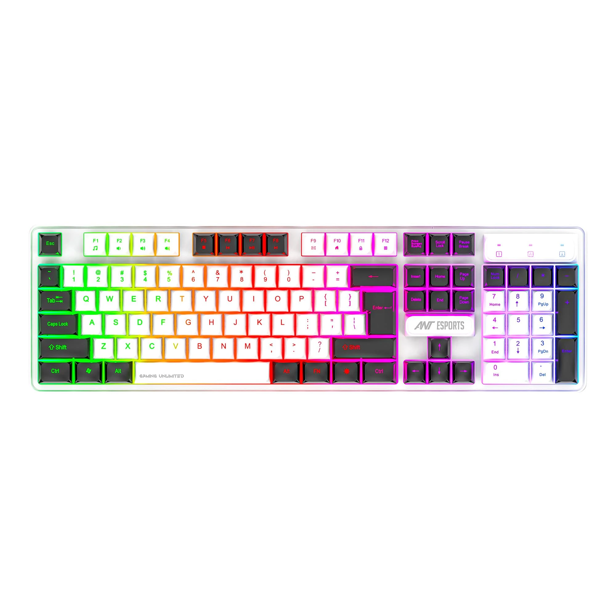 Ant Esports MK1700 RGB Wired Gaming Keyboard, Full Size 104 Keys with LED Backlit, Silent Membrane, 12 Multimedia Keys, US...