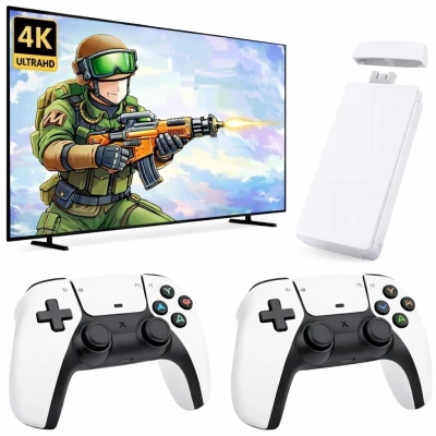 2026 New 4K TV Game Con-Sole | Plug & Play R-etro Gaming Console with 2 Wireless Controllers | HDMI Video Game System for ...