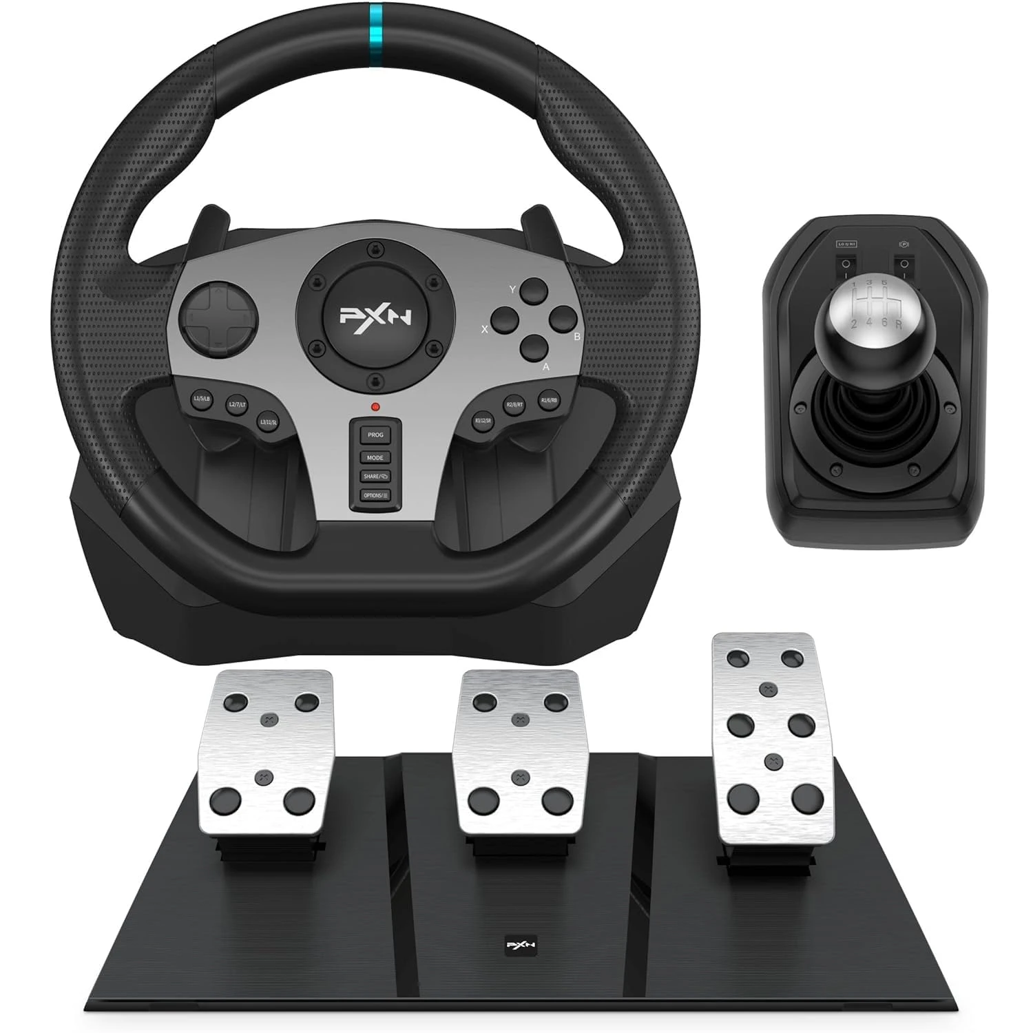 PXN Steering Wheel PS4 Gaming Racing Wheel,PXN V9 Driving Wheel Volante PC 270/900 Degree Vibration and Shifter with Pedal...