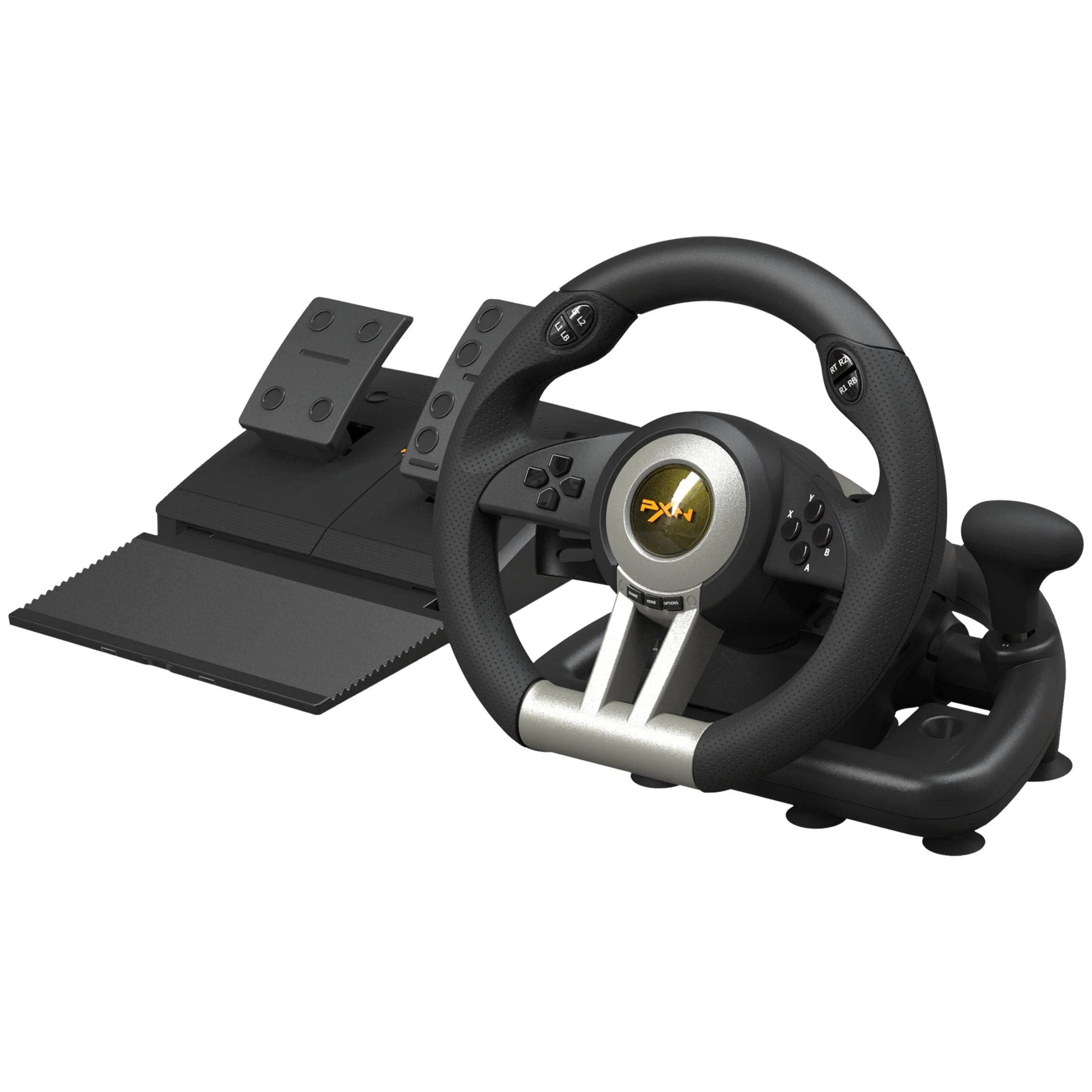 PXN V3 Pro Racing Steering Wheel and Pedals, 180° Steering Wheel with Pedal Board, Paddle Shifters and Vibration Feedback,...