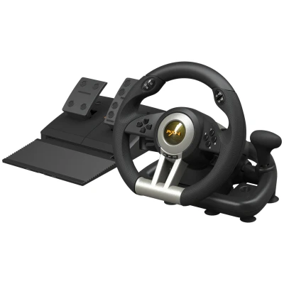PXN V3 Pro Racing Steering Wheel and Pedals, 180° Steering Wheel with Pedal Board, Paddle Shifters and Vibration Feedback,...