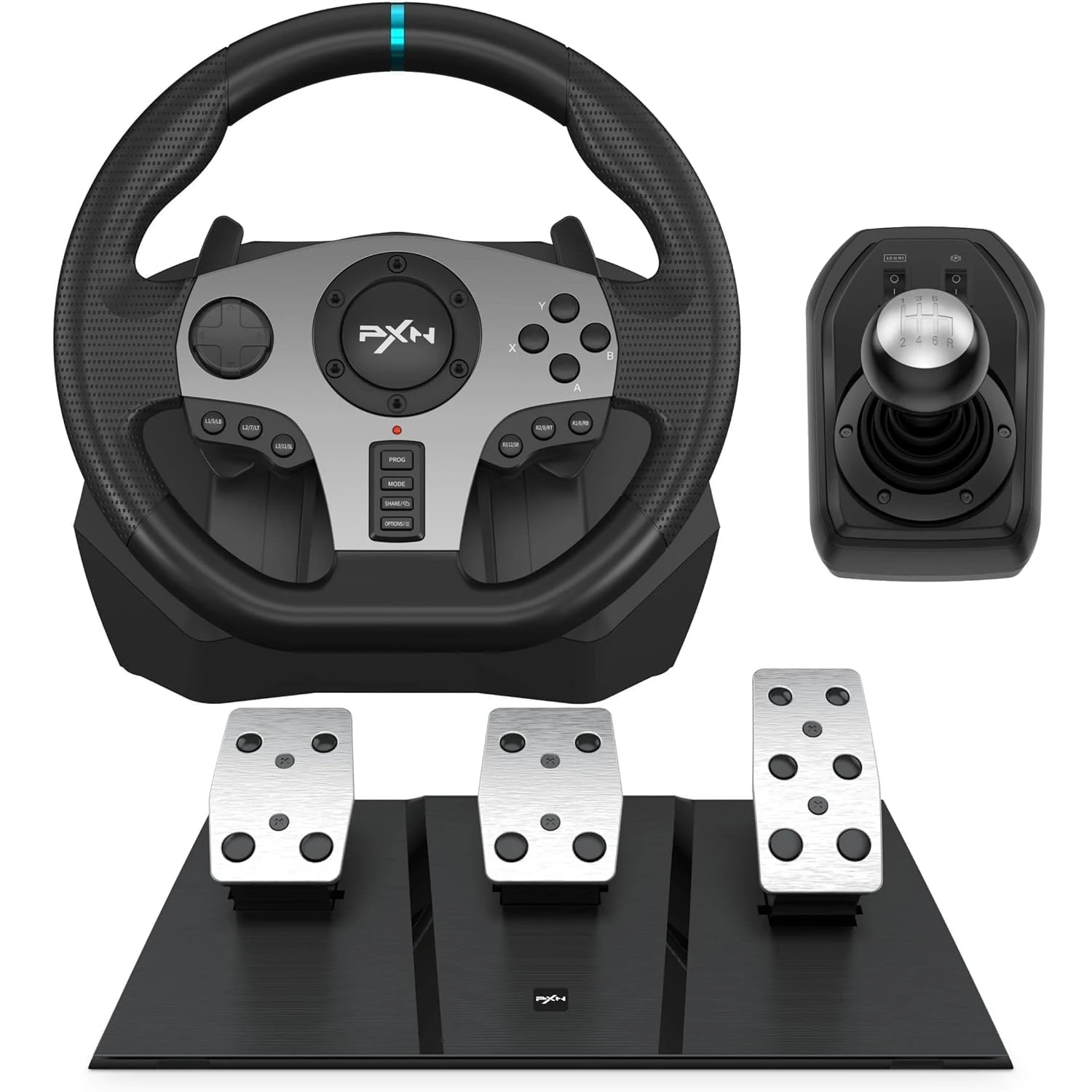 Playtastic PXN V9 Gen2 Racing Wheel with Shifter and Pedals, 270°/900° Degree Vibration Gaming Steering Wheel (Generation 2)