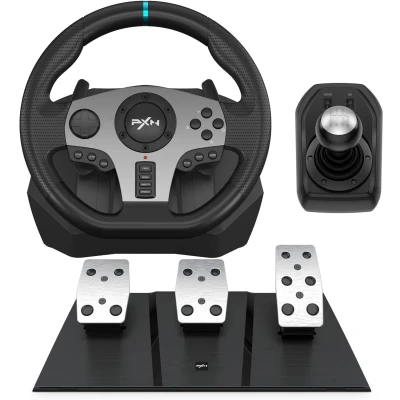 Playtastic PXN V9 Gen2 Racing Wheel with Shifter and Pedals, 270°/900° Degree Vibration Gaming Steering Wheel (Generation 2)