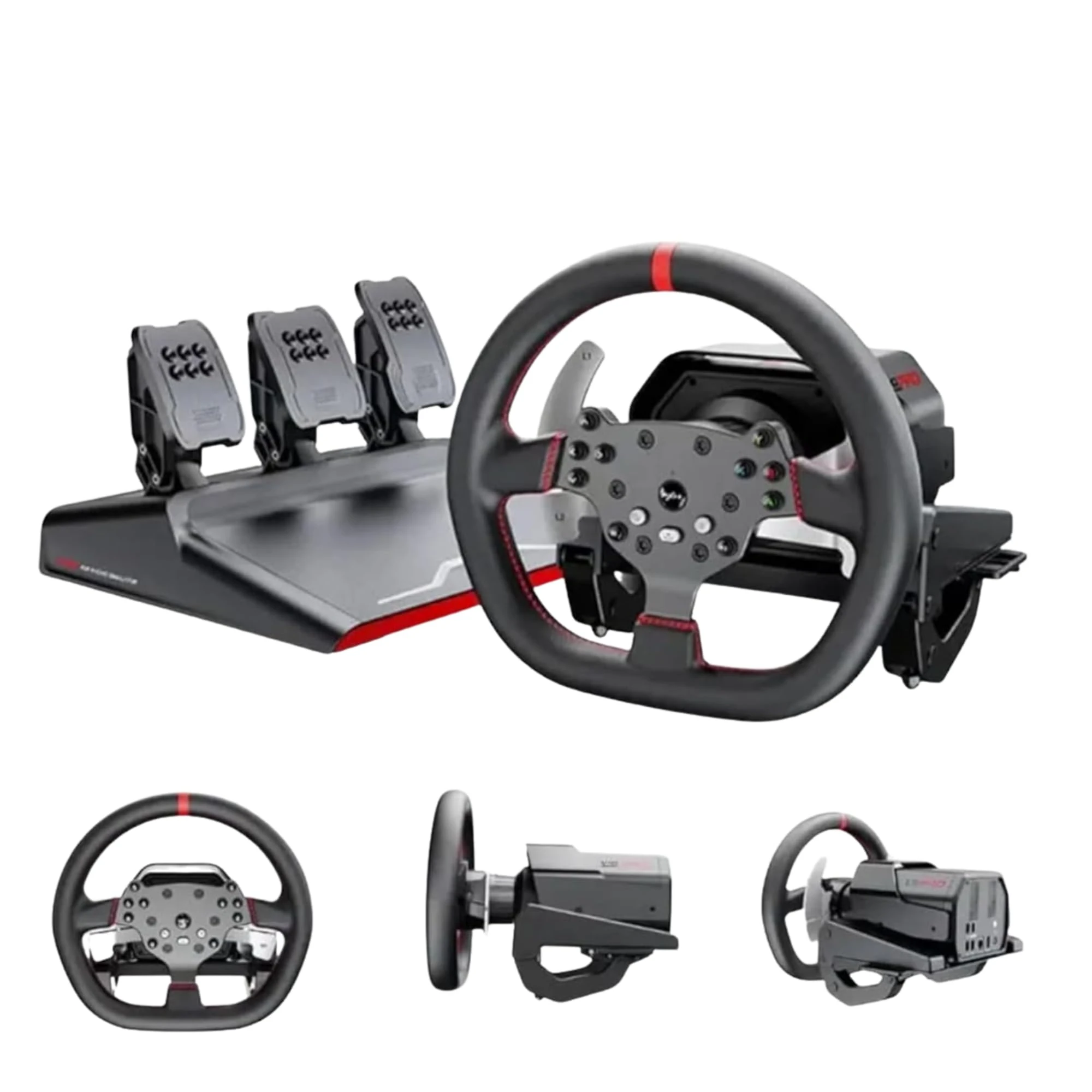 PXN V10 Pro Direct Drive Racing Wheel with 3 Pedals | 270°-900° Rotation | Magnetic Hall Sensors | Compatible with PC, PS...