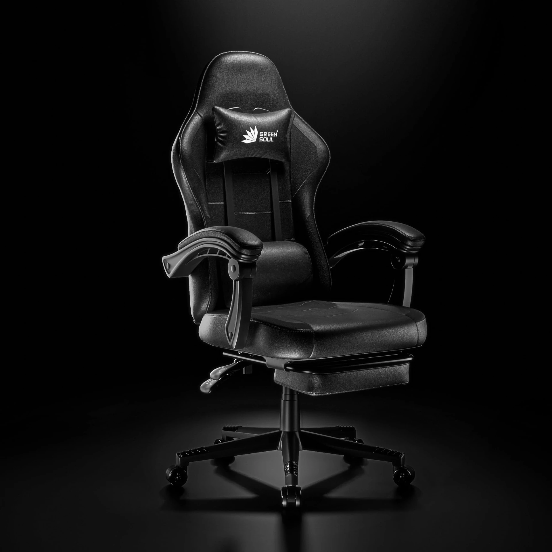 Green Soul Blade Ergonomic Gaming Chair | Leatherette | Multi-Functional Computer Chair | Integrated Massager | ErgoSync A...