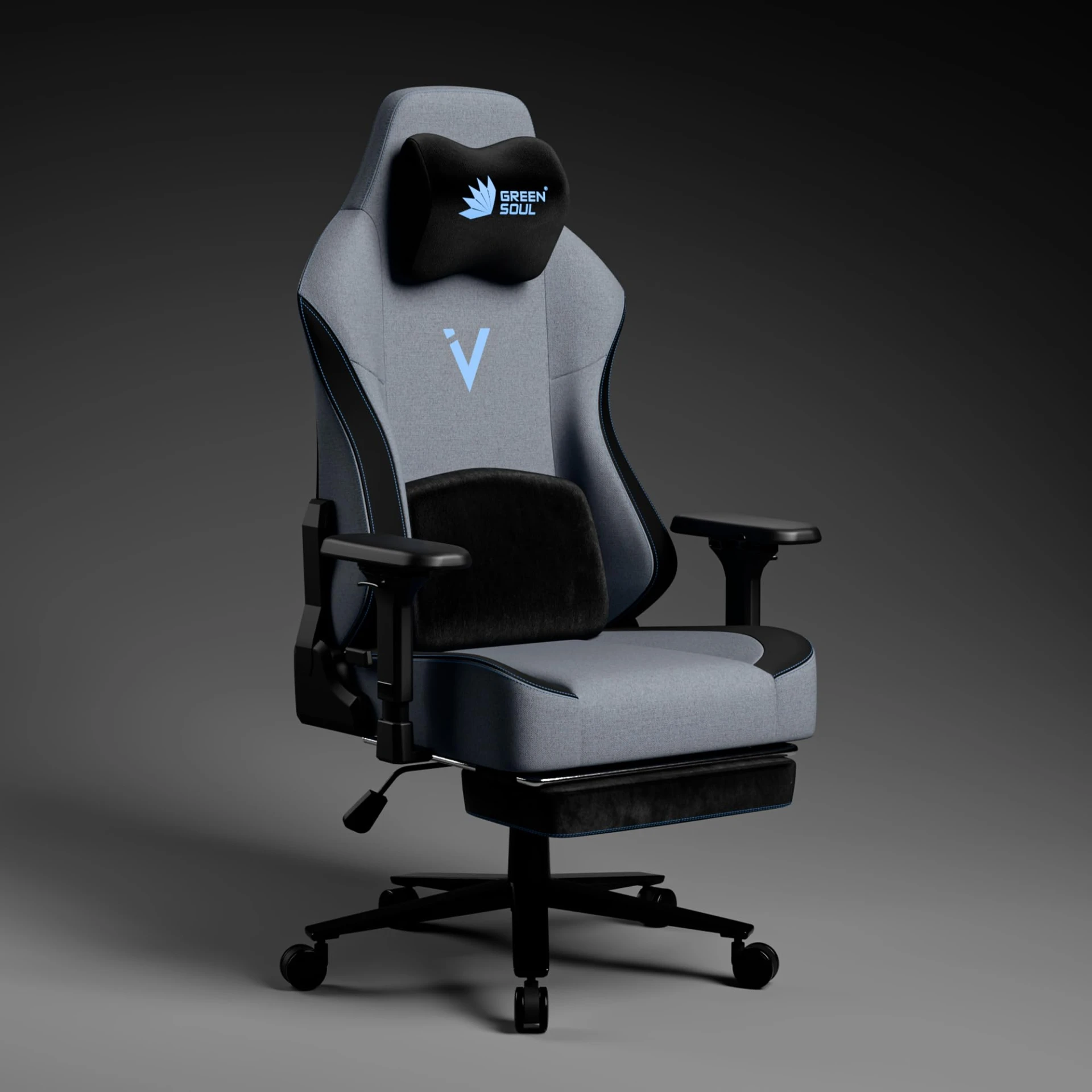 Green Soul Vision Pro Multi-Functional Ergonomic Gaming Chair, with Premium Fabric, 4D Armrests, Integrated...