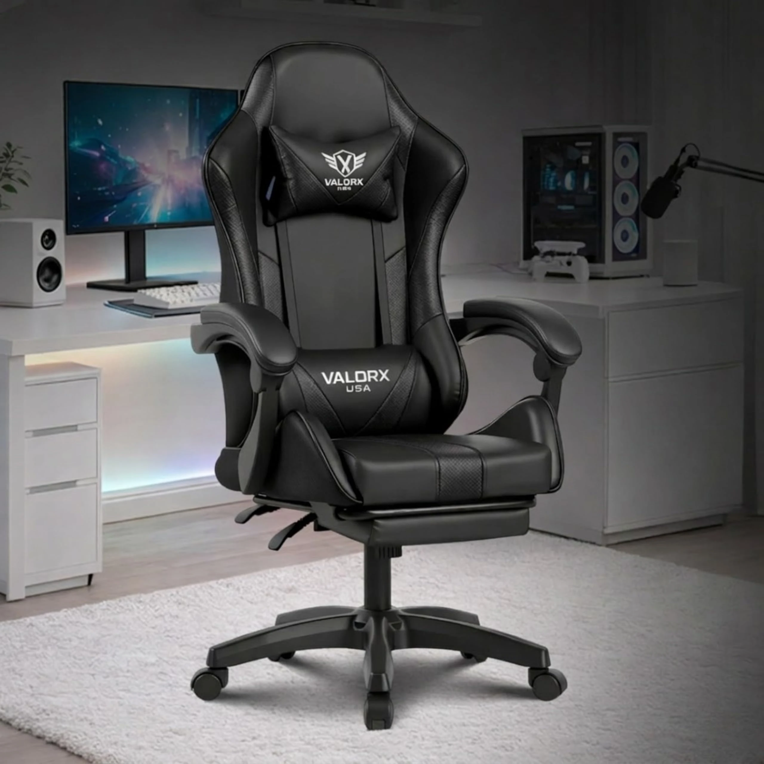 VALORXUSA Warrior 2026 Edition Gaming & Office Ergonomic Chair | Vegan Leather | High Back 135° Recliner | Adjustable Heig...