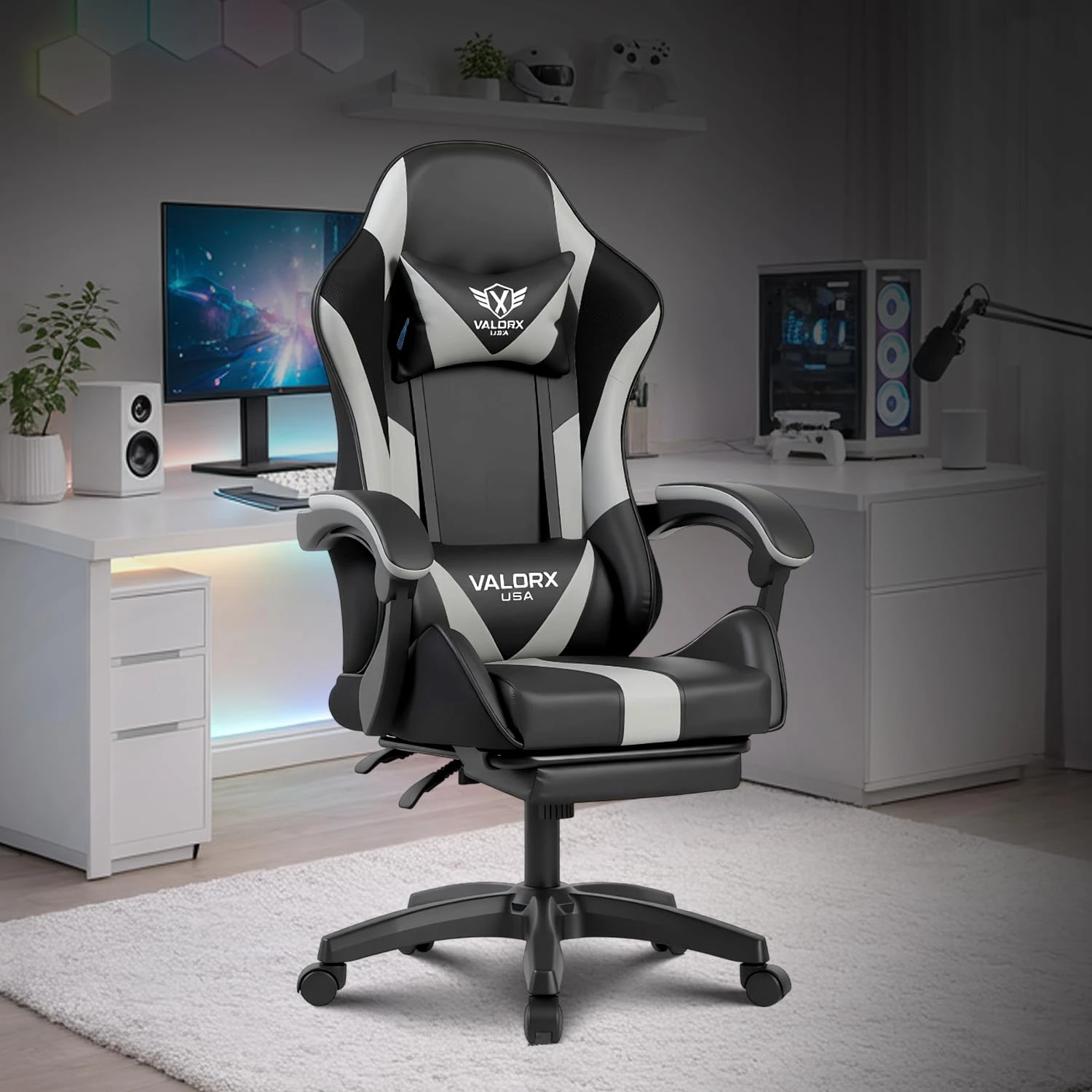 VALORXUSA Warrior 2026 Edition Gaming & Office Ergonomic Chair |Vegan Leather| 360° Swivel, High Back 135° ...
