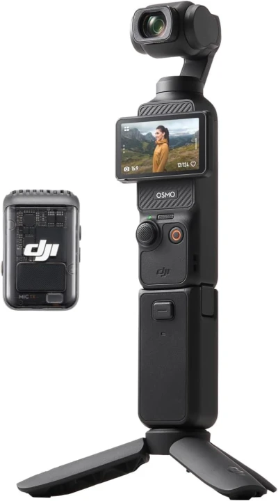 DJI Osmo Pocket 3 Creator Combo, Vlogging Camera with 1'' CMOS & 4K/120fps Video, 3-Axis Stabilization, Face/Object Tracki...