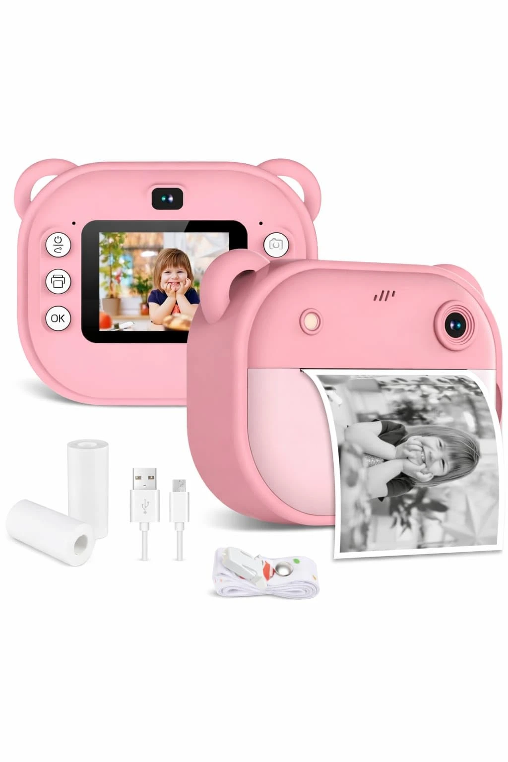 MAMAMORO Camera for Kids with Print | Kid Digital Camera for Photography & Videography with Color Display - Includes 2 Pap...