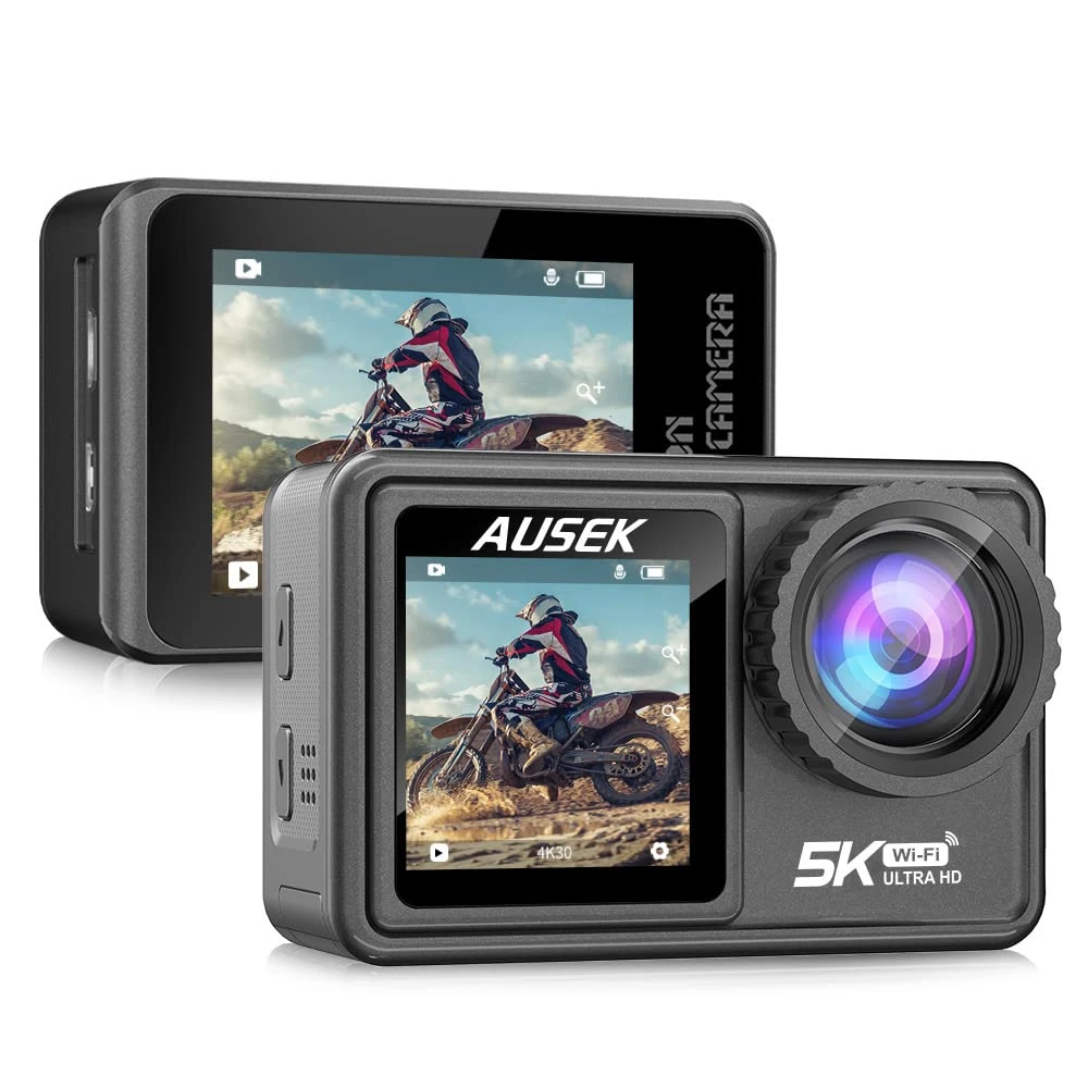 TECHDASH® 5K Action Camera with Anti-Shake EIS Stabilization, 48MP Photo Resolution, 4X Digital Zoom, Remot...