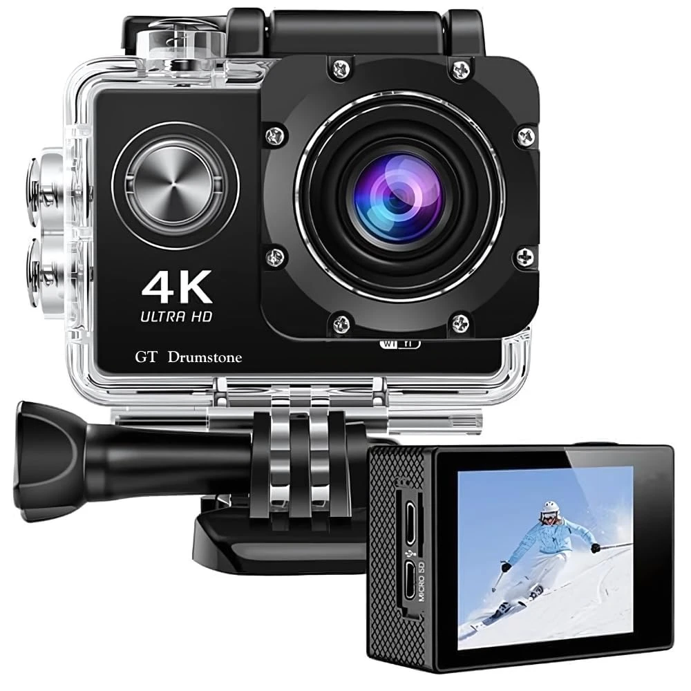 Drumstone ?? ????? ???????? New Launch 4K 30fps Action Camera with 170 Degree Wide Angle, 16 MP Image Resol...