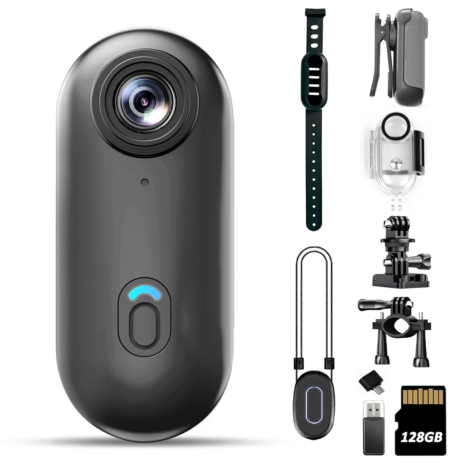 TMY 4K Mini Body Camera 128GB - Action Body Cam with Audio & Video- Thumb Hands Free Waterproof Recording Wearable Cameras...