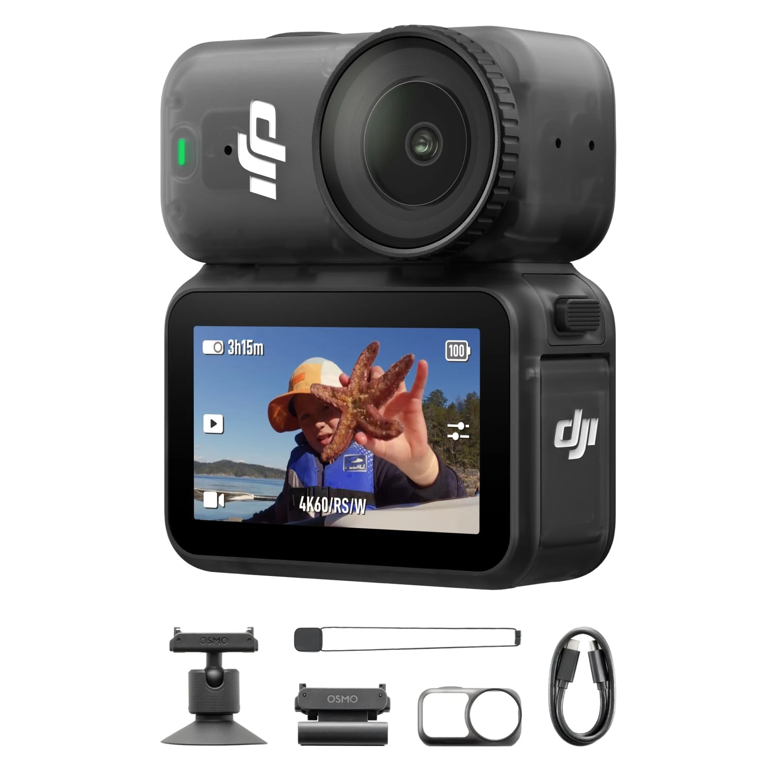 DJI Osmo Nano Standard Combo (128GB) - Small 4K/60fps Vlogging Camera with a 1/1.3" Sensor, 143° Wide FOV Video, 200-Min R...